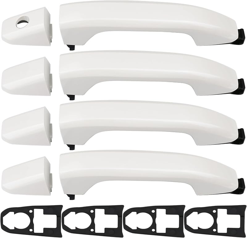 Maçanetas externas de porta APPERFiT brancas com juntas para Chevrolet Silverado, Suburban, Tahoe e GMC Sierra, Yukon – Kit com 4