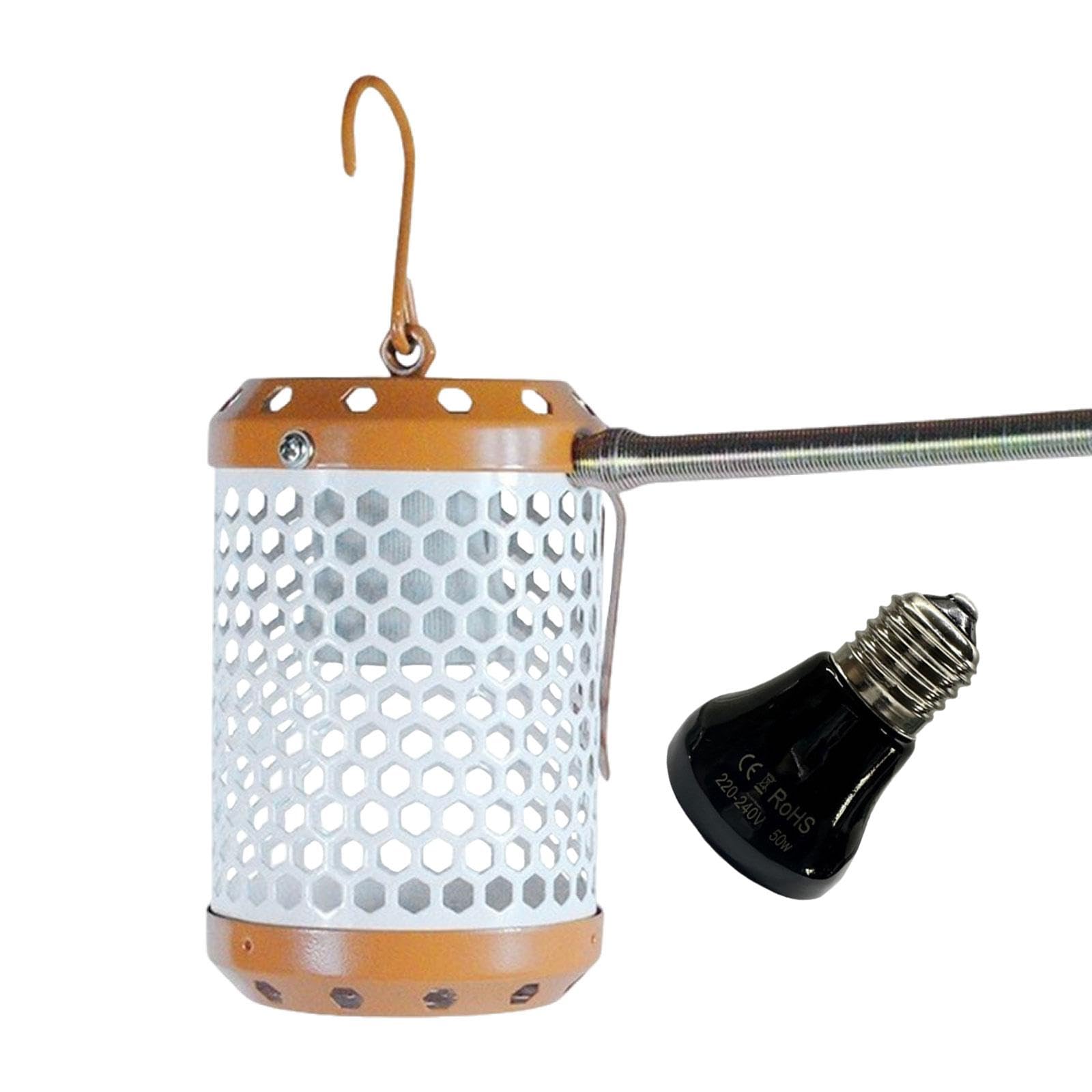 Bird Cage Heater Ceramic Heat Lamp Bulb for Parrots Bearded Dragon Parakeets Pushbutton Switch-image-5