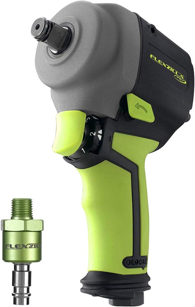 Flexzilla Pro Mini Impact Wrench, 1/2" Drive, with High Flow Ball Swivel Plug - AT1475FZ