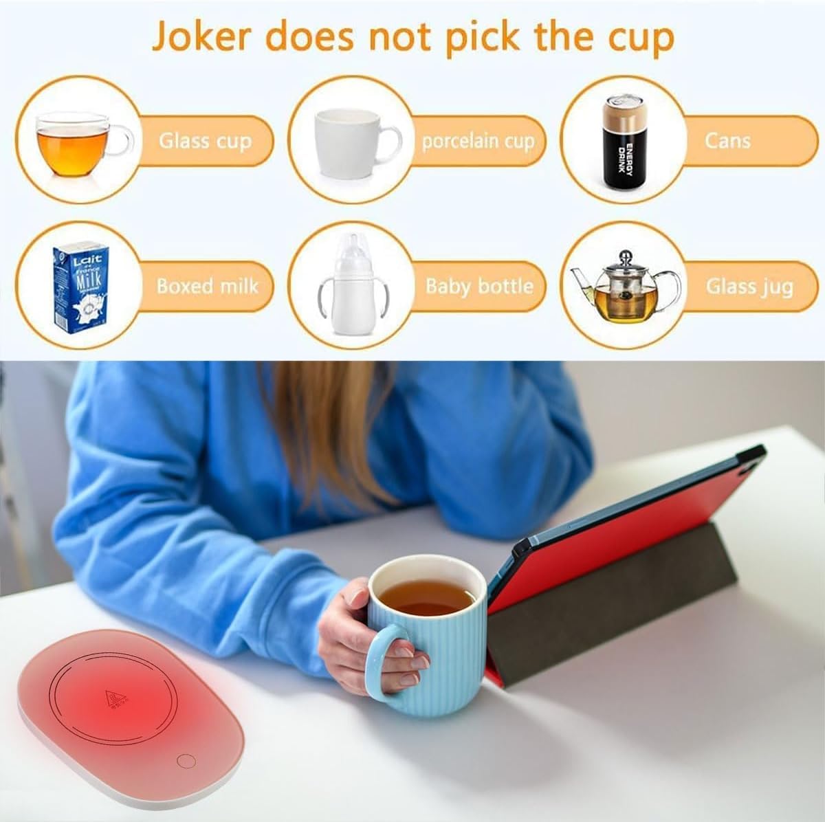 Scaldatazze,Scalda Bevande,Scalda Tazza,Scalda Tazza USB,Scaldatazze Caffè,per Caffè,Latte,Tè, Acqua,Regalo di Natale,Ldeale per la Stagione Invernale,Rosa