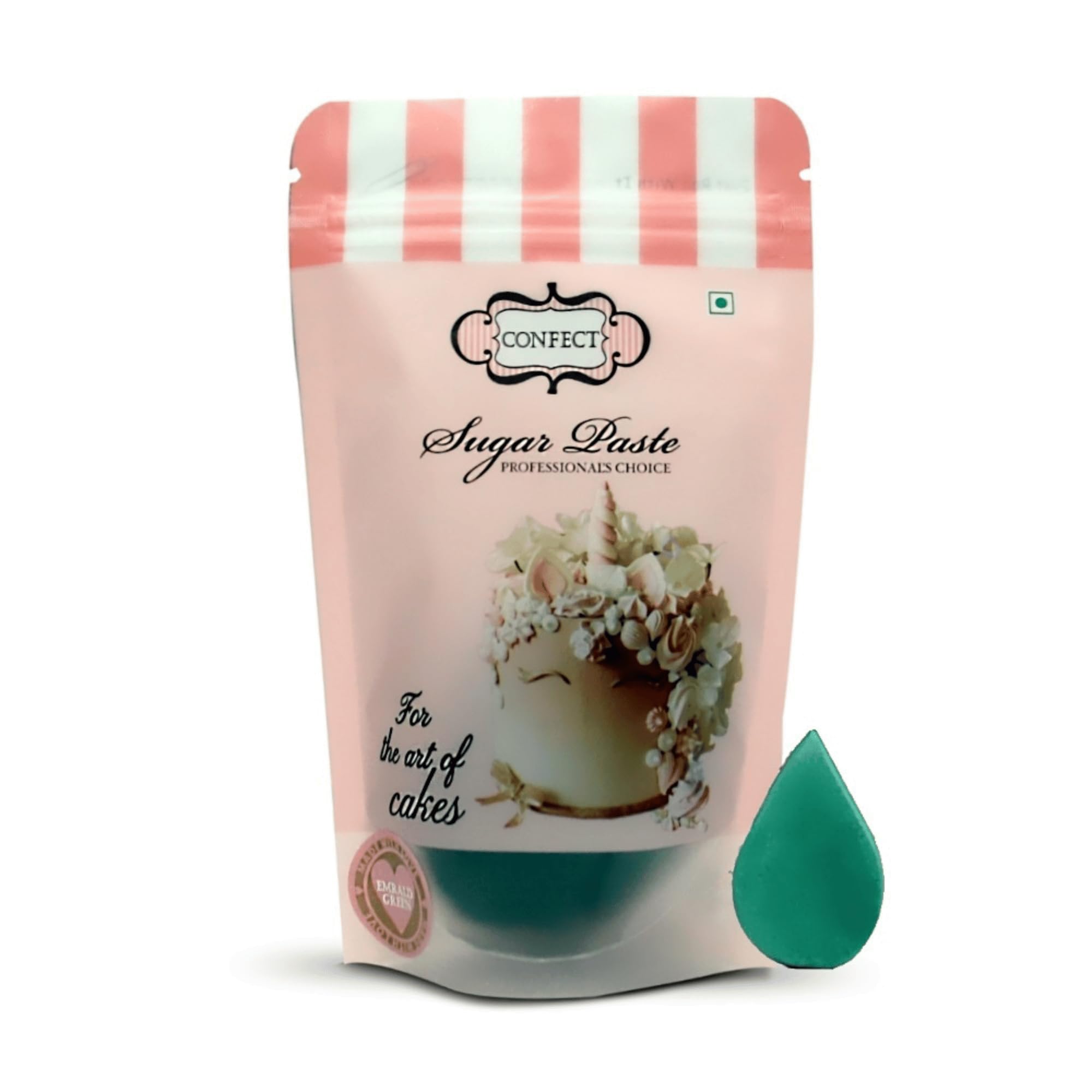 Confect Sugar Paste | Edible Sugar Paste | Fondant for Cake Decoration | Chefs Choice for Cake Decorating (250g (Pack of 1), Emerald Green) (B07JB9YGNS) Amazon Price History, Amazon Price Tracker