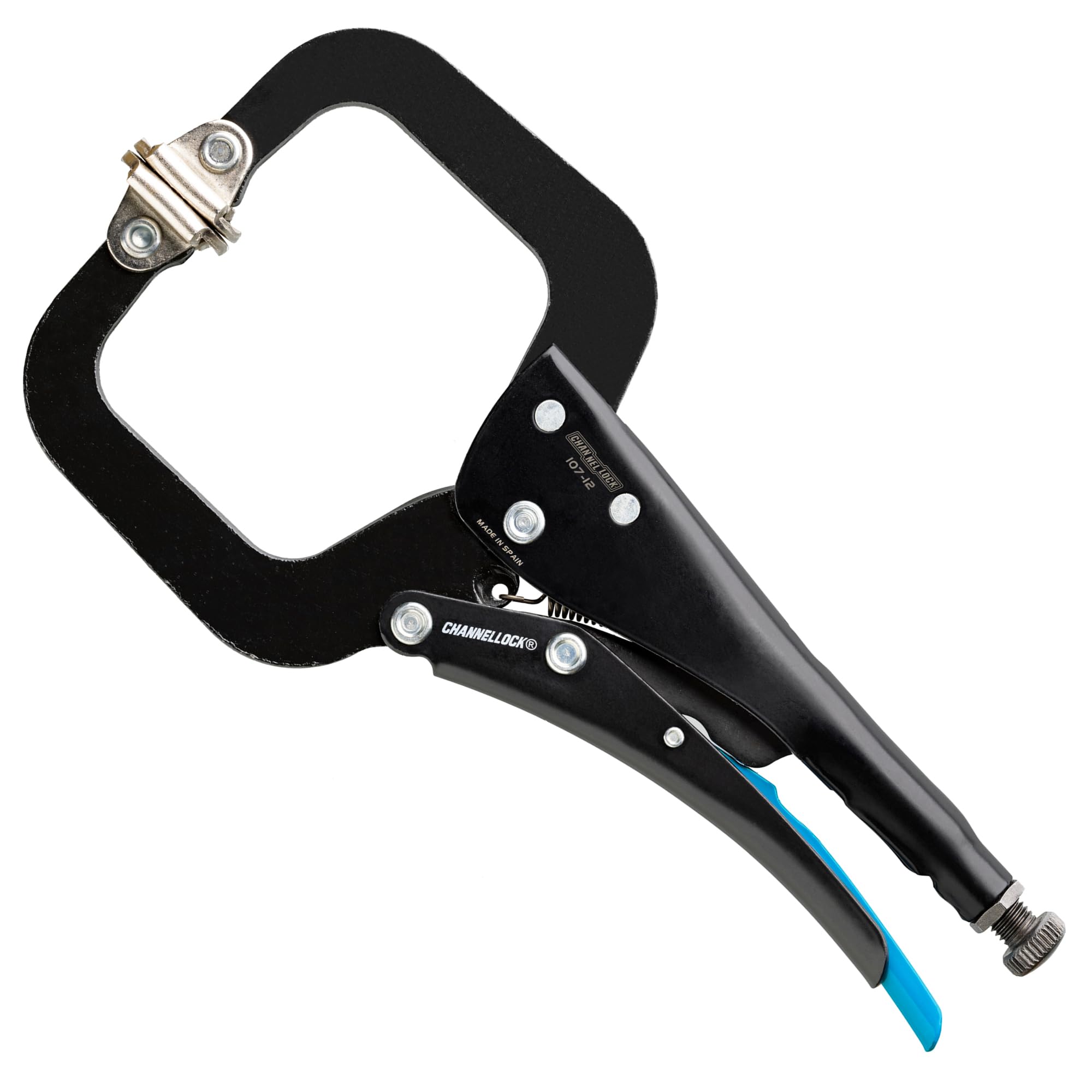 Channellock C-Clamp Locking Pliers 107-12 - Swivel Pads, Epoxy Resin Coating, Forged Steel - 12 In