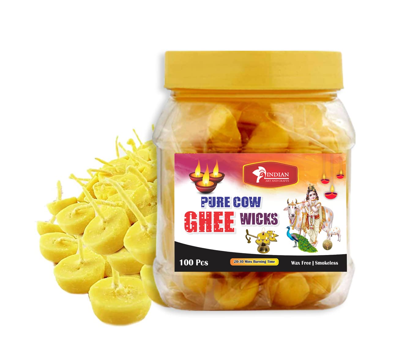 Buy Indian Crafts Pure Cow Ghee Wicks Cotton Thread Readymade ghee