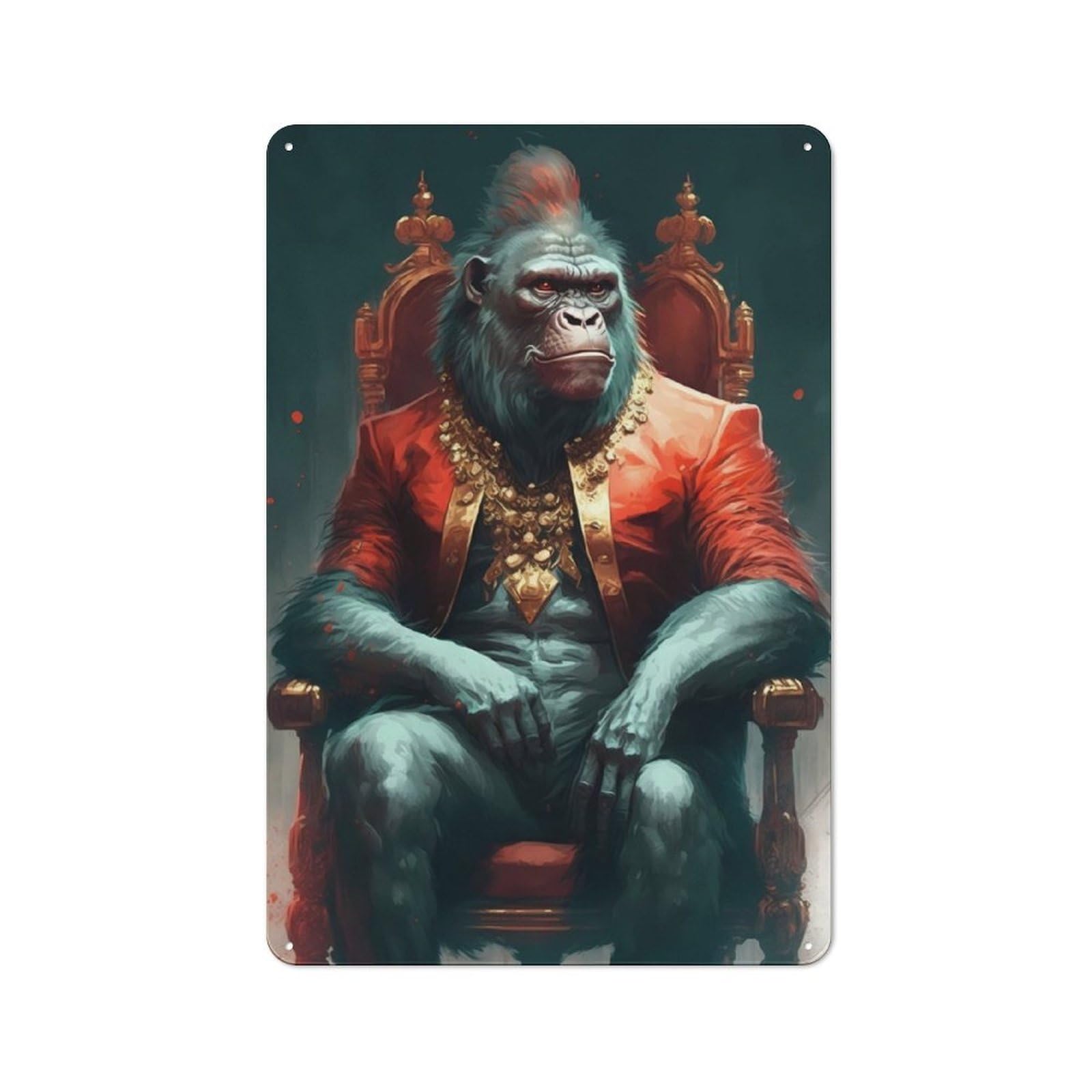 Junmoney Gorilla Mysticism Tin Wall Plaque 30X20cm With For Kitchen Or Home Bar, For Vintage Wall Decor Fans, For Garage And Workshop Walls