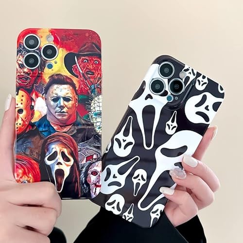 2 Pack Phone Case For Iphone 14 Pro Max,Halloween Ghost Repeat Face Horror Printshockproof And Fall Resistant Slim Phone Case Possess Bare Machine Feel,14Pm #TOP6