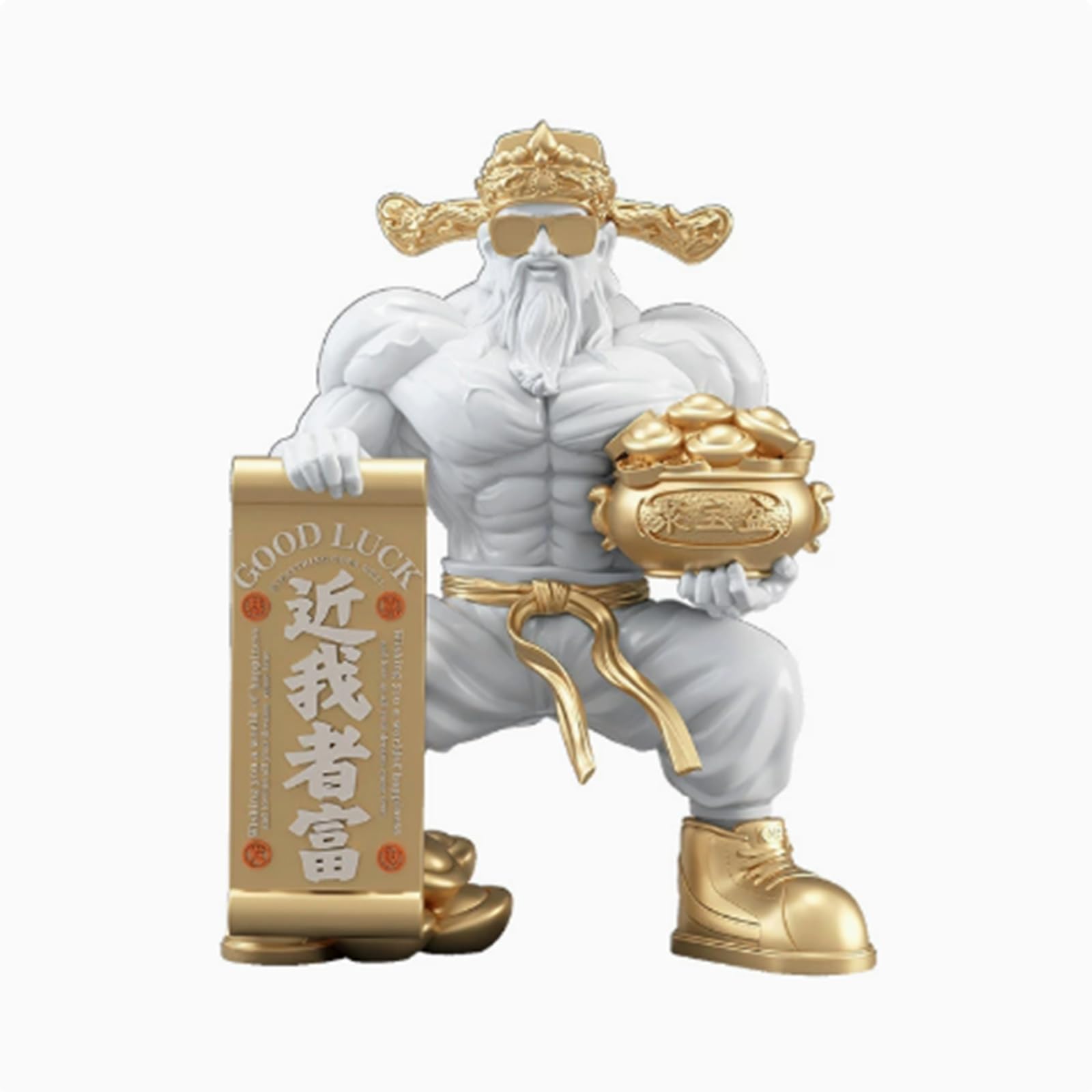 Hhhxkkuu Muscle God of Wealth Statue Modern Fortune Figurine 25Cm Tall