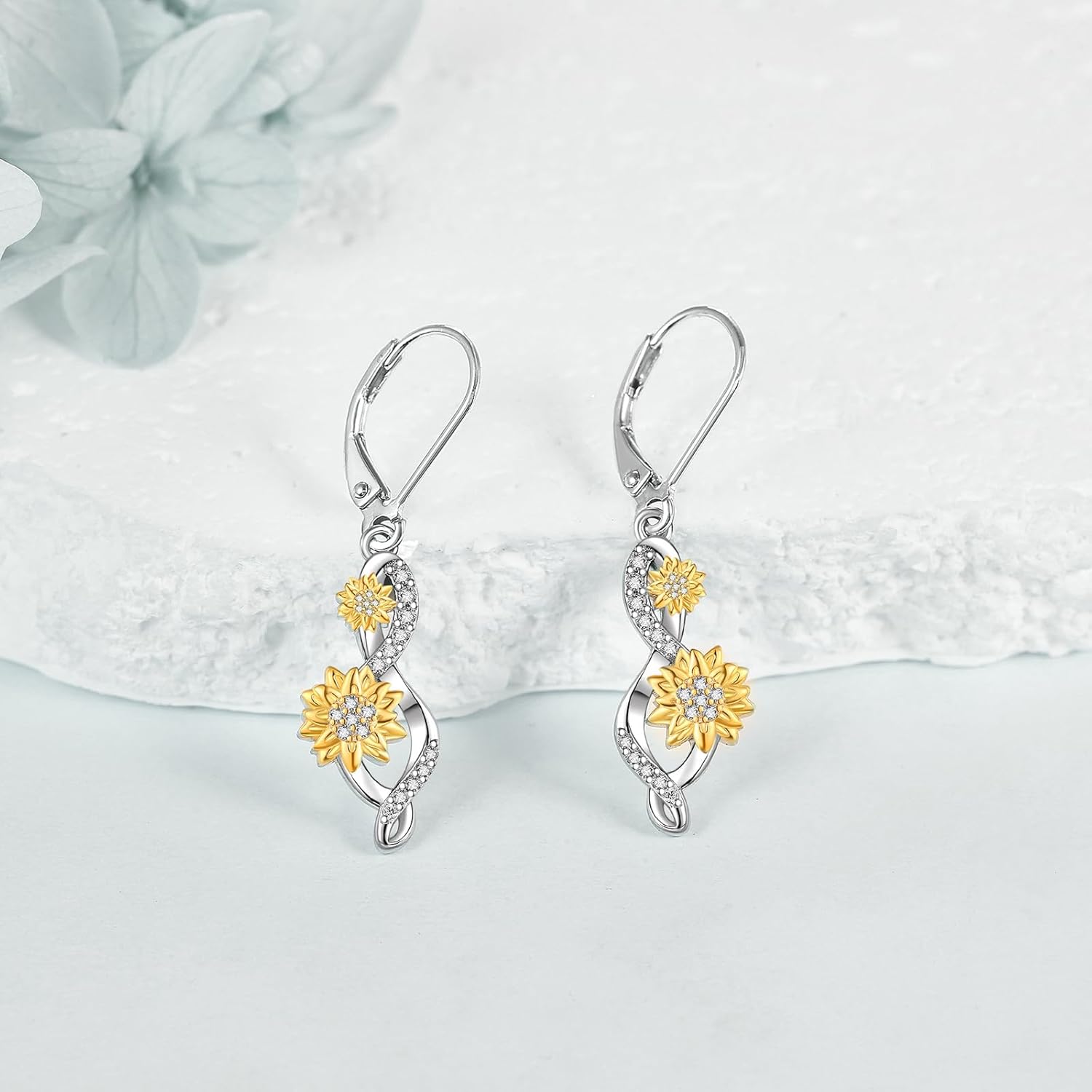 Sunflower/Dasiy/Paw Print/Infinity Earrings 925 Sterling Silver Dangle Earrings for Women - Image 4