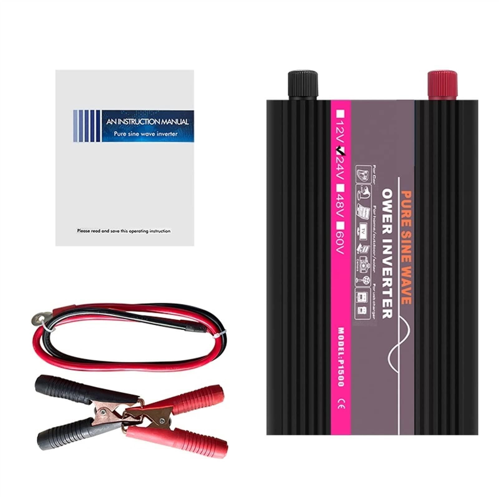 Inverter a onda sinusoidale pura Inverter a onda sinusoidale pura 3000W DC 12V / 24V AC 220 50Hz Inverter di potenza Spina europea Convertitore for auto a casa Energia solare(3000W-24V)