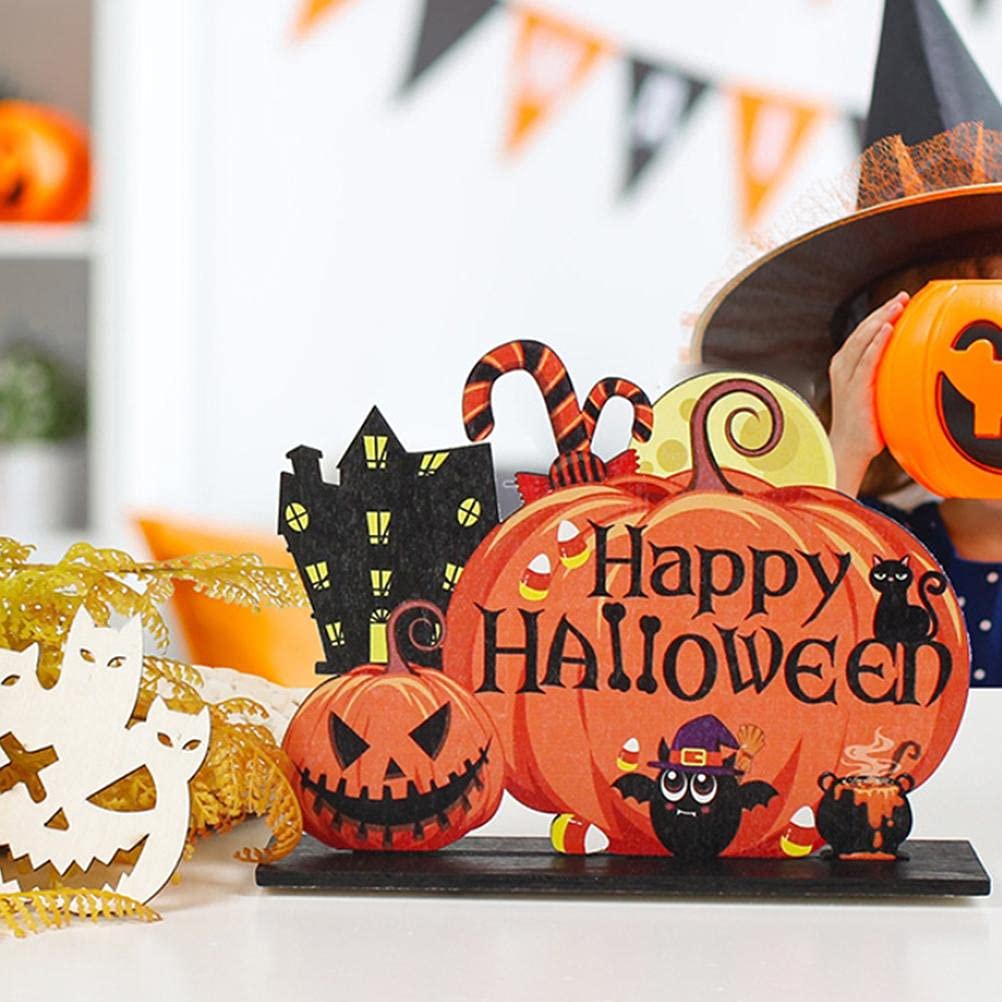 Halloween-Dekorationen,Holzkürbis-Dekorationszubehör Szenenlayout Haushaltsornamente Halloween-Dekorationen Weihnachtsdekorationen Halloween-Dekorationen Gartenornamente im Freien little surprise