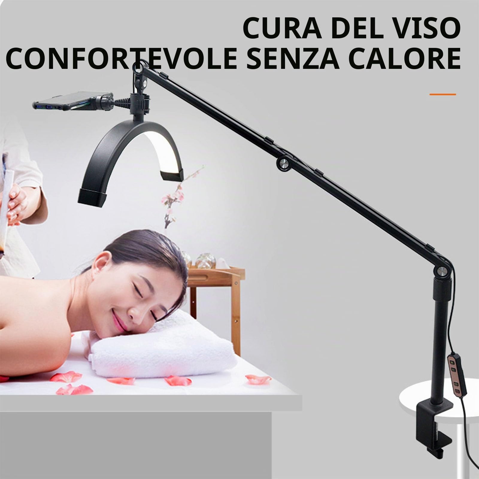 Aisny Lampada Per Ciglia, Lampada A Mezzaluna Dimmerabile 10 W 12''3200K-5600K Con Cavo Usb C Morsetto Porta Cellulare 2 Piegaciglia Per Vlogging Lampada Da Comodino Per Trucco Per Salone Di Bellezza