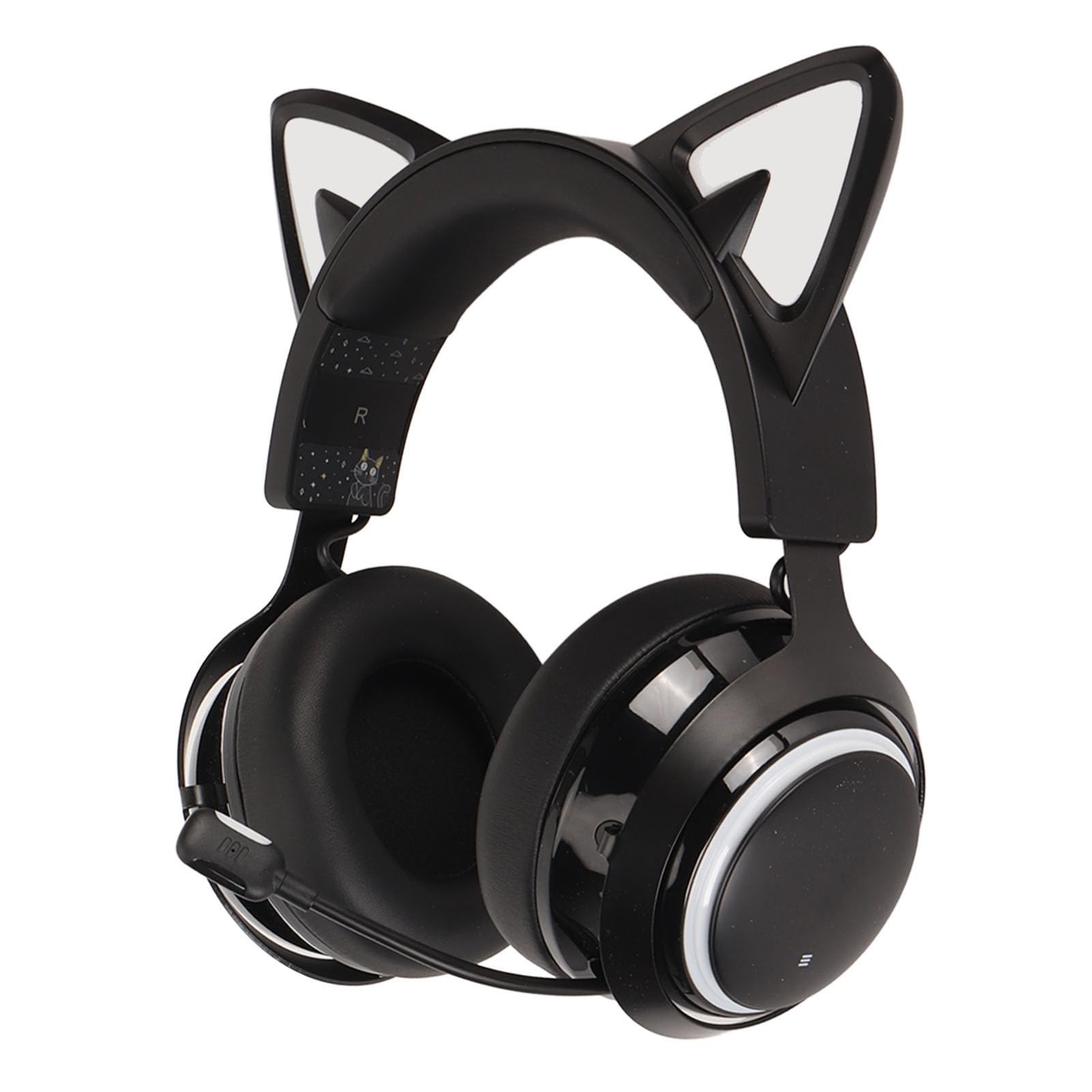 Yunseity Drahtlose -Kopfhörer, 3,5 Mm Abnehmbares Kabel, Kabellose Kopfhörer mit 3D-Surround-Sound, 1500 MAh, Einziehbares Mikrofon für PC-Musik (#1)