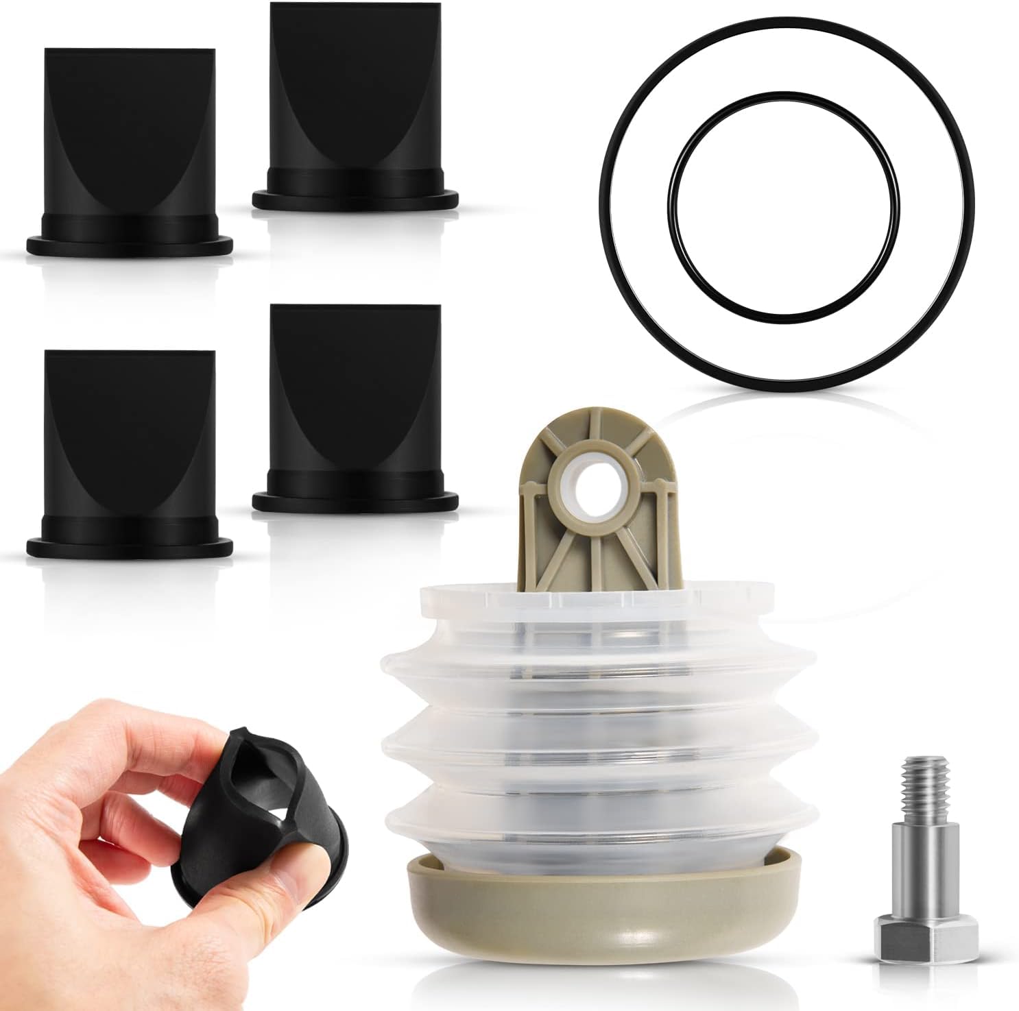 385230980 Pumpenbalg-Kit mit Entenschnabelventil und O-Ring-Kit. Ersatz für Vakuumpumpen der S-, T- und J-Serie. Passend für Dometic Sealand Wohnmobil- und Bootstoiletten. Vakuumpumpen-Kit