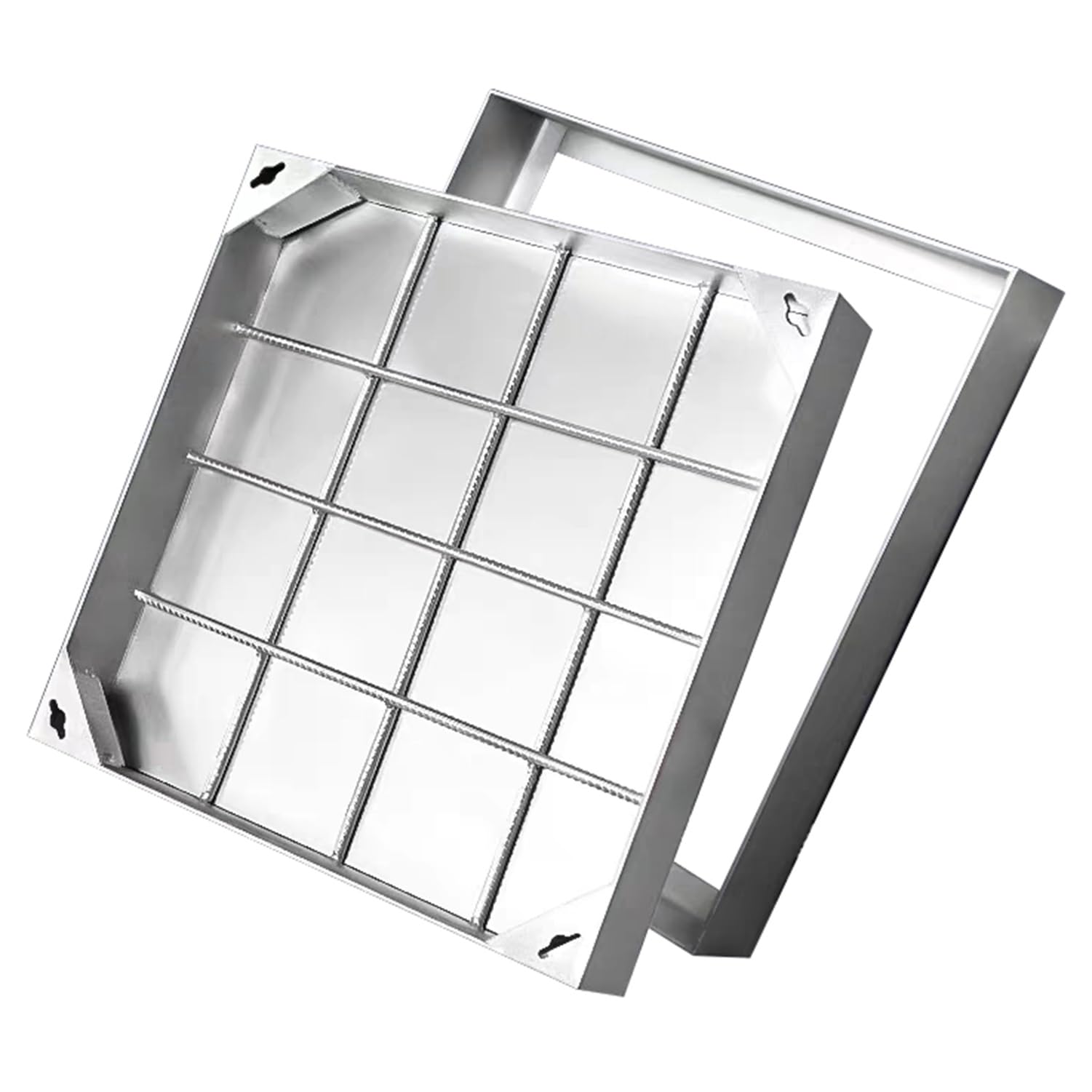 GJMSSMY Invisible Flush Mount Manhole Cover & Frame – 304 Stainless Steel 5cm/8cm Height Ideal for Driveways Patios Walkways (90x90x8cm) -Sleek Design