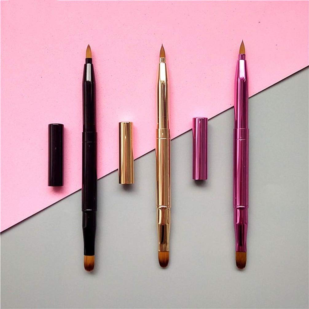 Yoizyfree Lippenpinsel Set – Einziehbar, Doppelseitig, Reise-Make-up-Pinsel Für Lippen & Augen