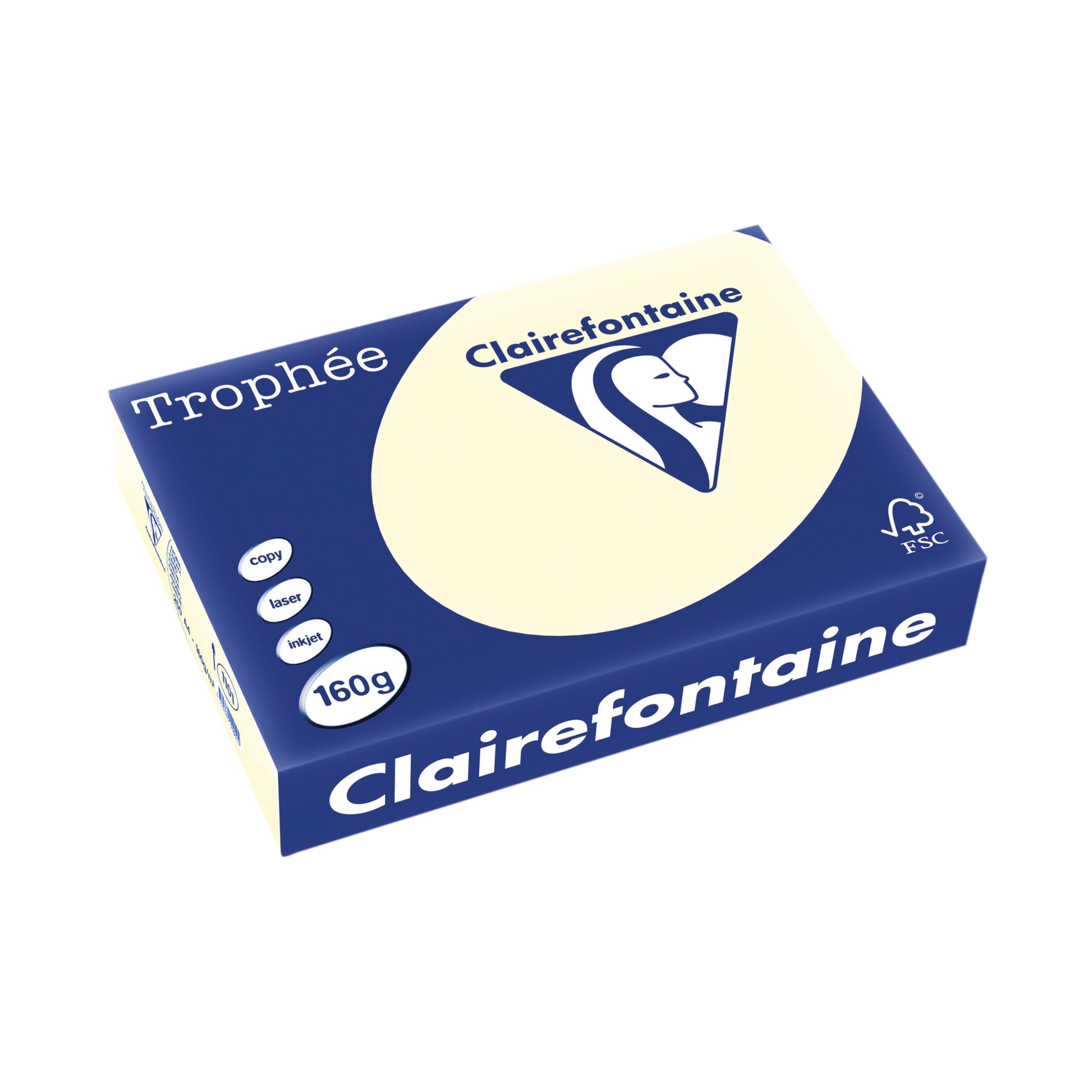 Clairefontaine Trophee Papier Couleur 160g A4 Ivoire 250 feuilles