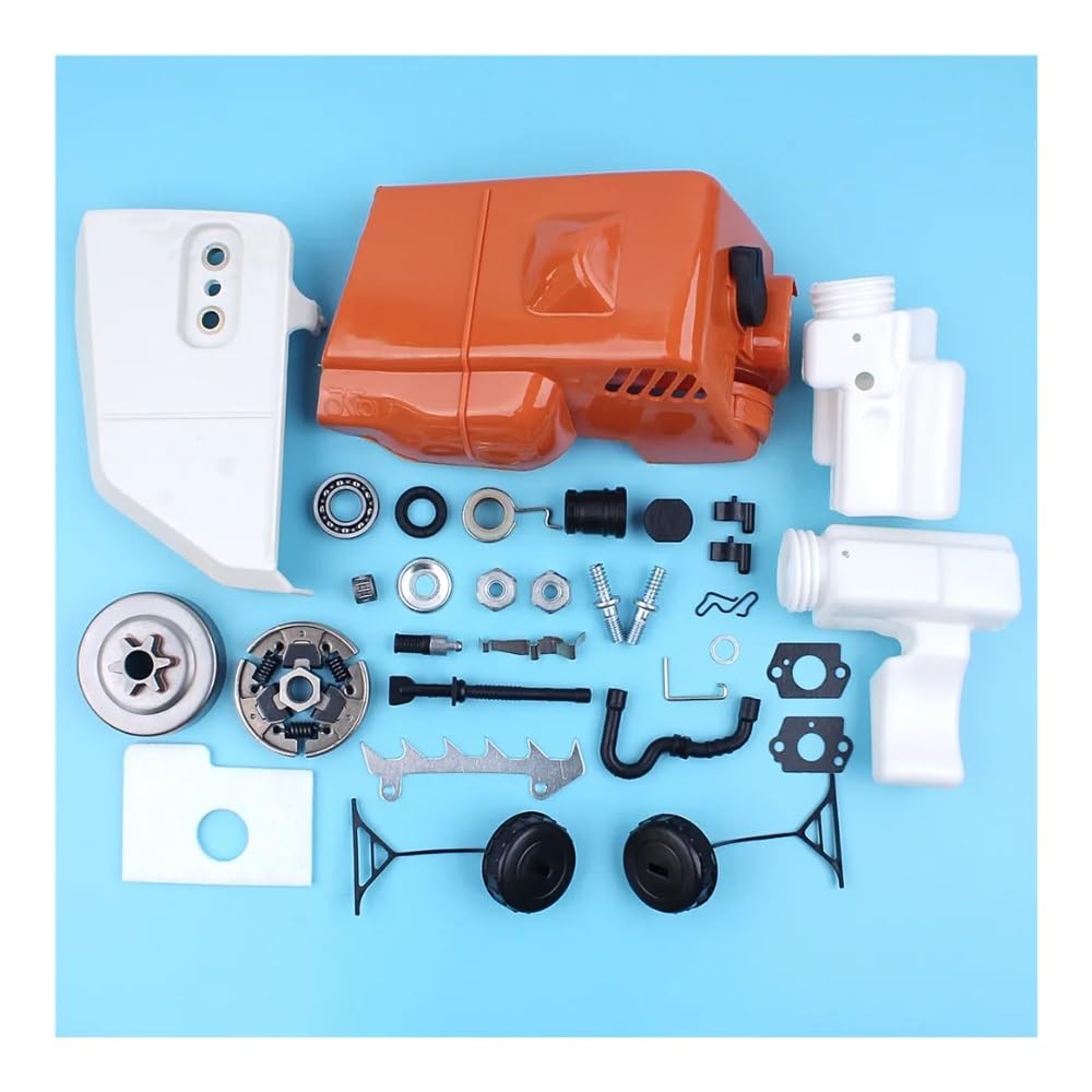 Cubierta de piñón de Embrague, Tambor de Embrague, Filtro de Aire y Combustible, Kit de Tapa de Tanque for Motosierra Stih 017 018 MS170 MS180 con Perno de línea, Engranaje Wrom