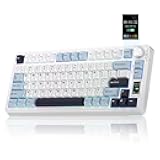 S75 PRO Wireless Mechanical Keyboard with Screen&Knob, 75% Hot Swappable Gaming Keyboard with Pre-lubed Switches, RGB Backlit, PBT Keycaps Creamy Sounding Pc Gaming Keyboards