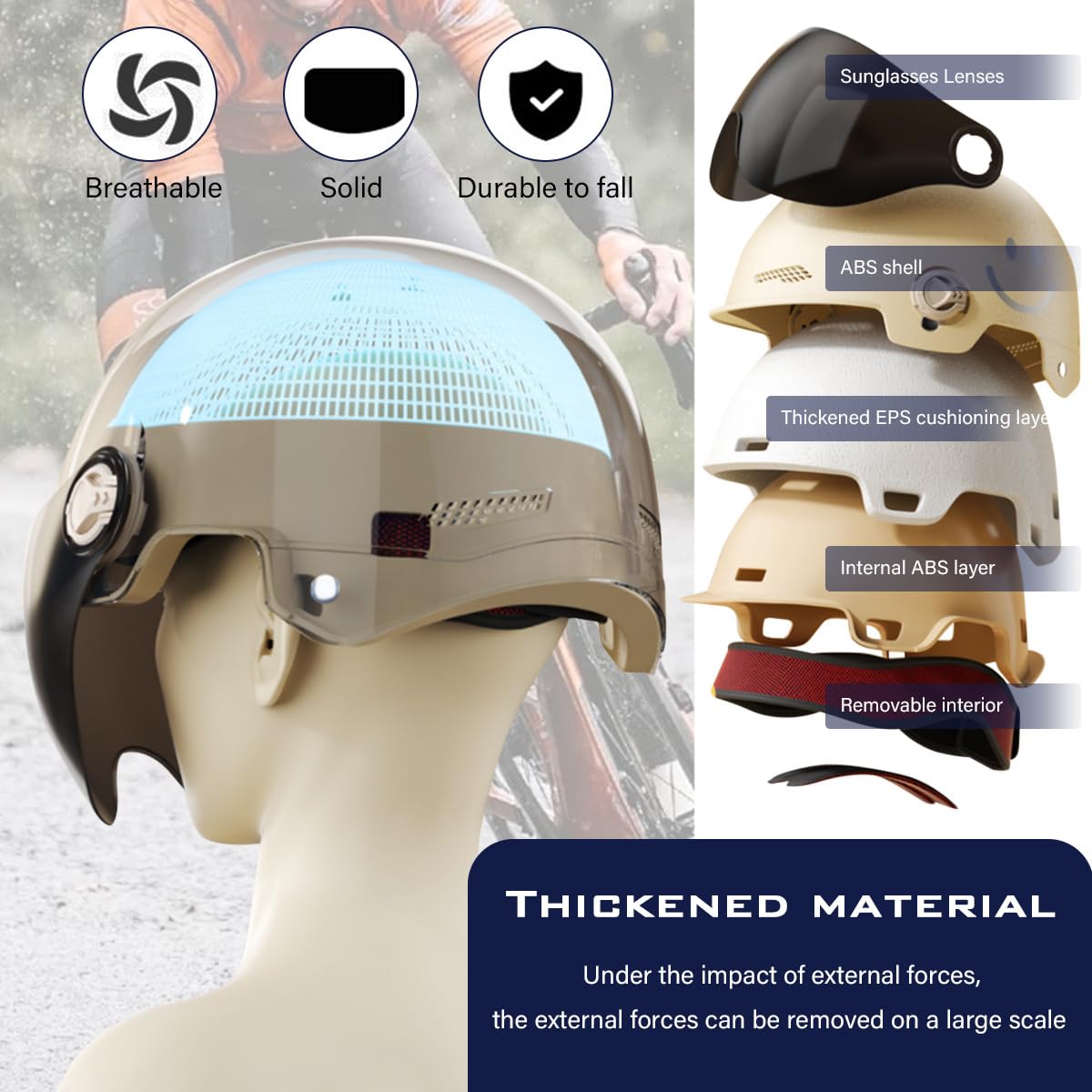 AOOPOO Casque Vélo électrique Avec Visière – Réglable, Certifié 3C, Pour Homme Et Femme !