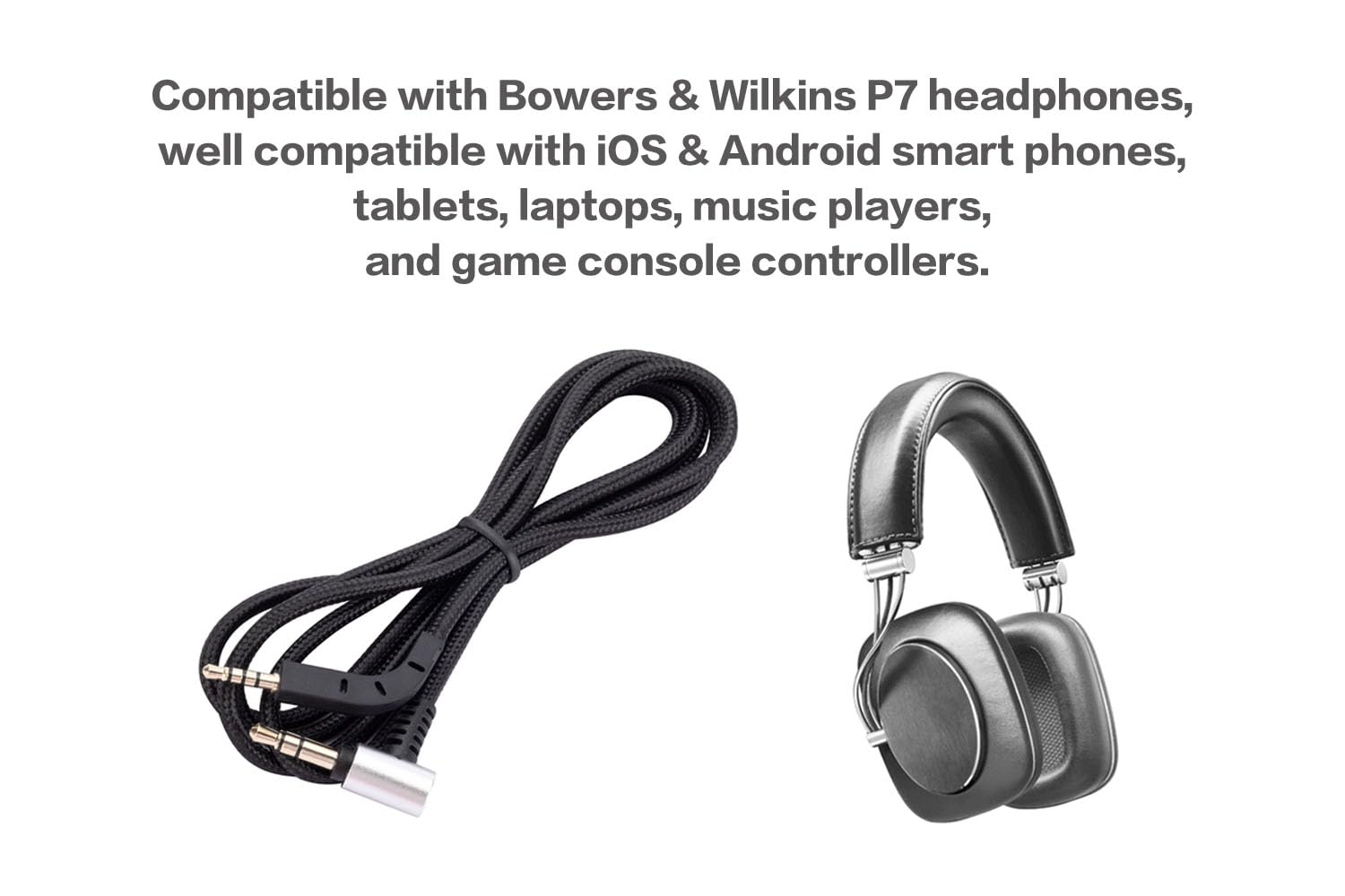 UNCLE LIGHT Cabo de áudio de substituição B&W P7, compatível com