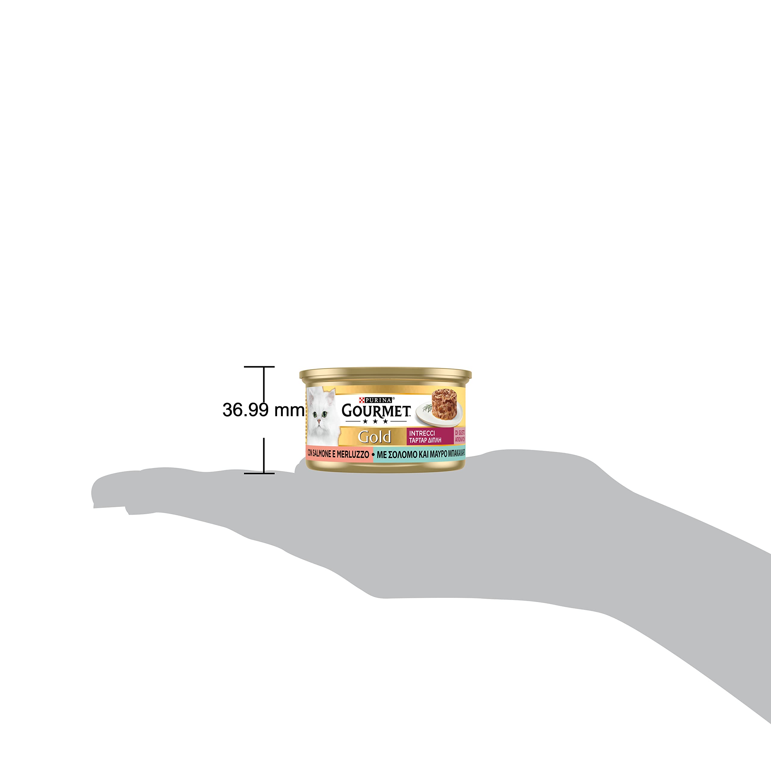 GOURMET Gold Intrecci di gusto Cibo Umido per Gatti Adulti Tortino con Salmone e Merluzzo 24 Lattine da 85g