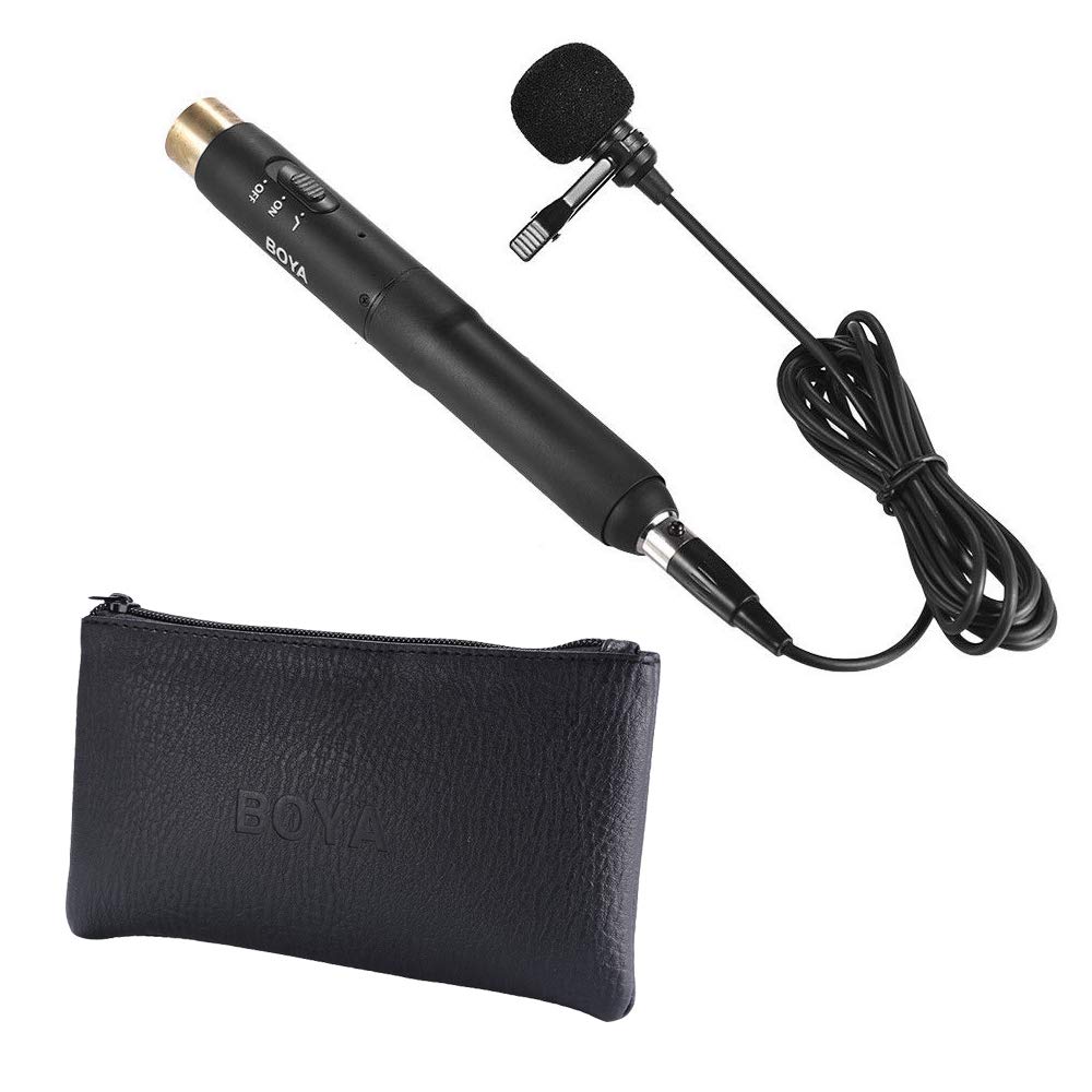 Market&YCY BY-M11C Sistema de micrófonos de Condensador de Solapa lavalier cardioide Profesional Conector XLR con Filtro de Corte bajo para Teatro, Video, películas y amplificación de Sonido