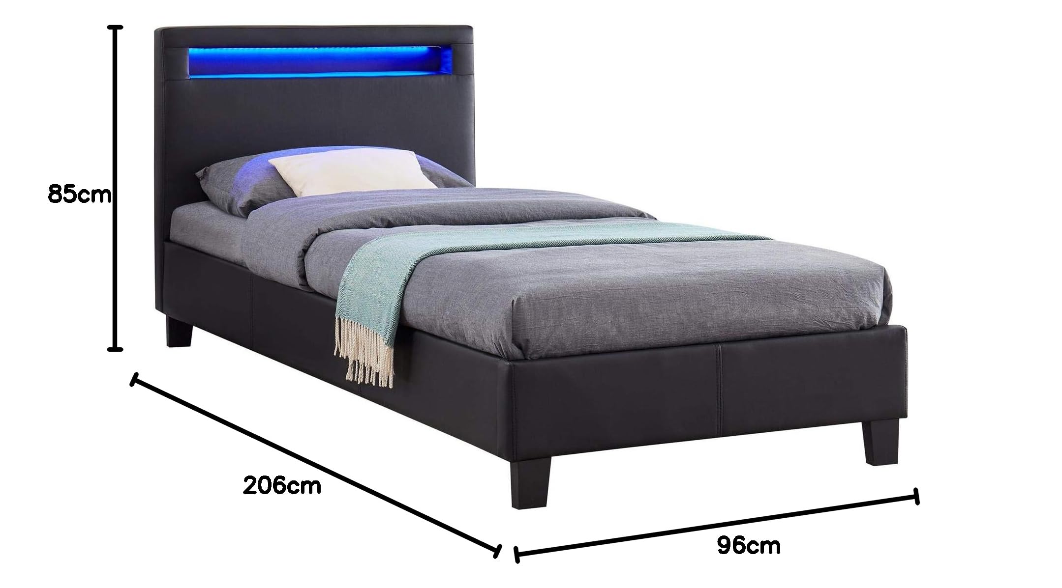 Rolanstar Cadre De Lit Double Avec Tête De Lit De Rangement Et 2