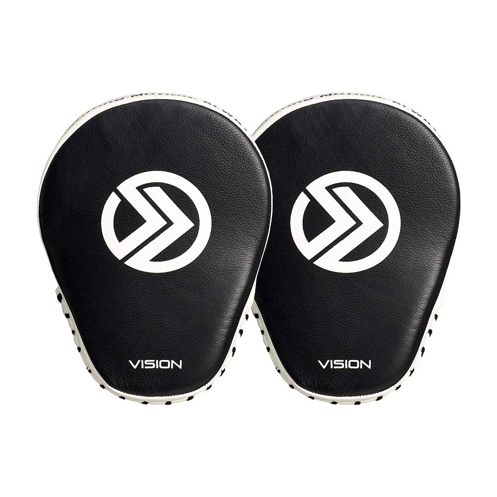 Onward Vision Focus Mitt - Focus Pads for Boxing, Kickboxing Muay Tai, MMA - Hook and Loop Adjustment for Secure Fit ‚Black and White