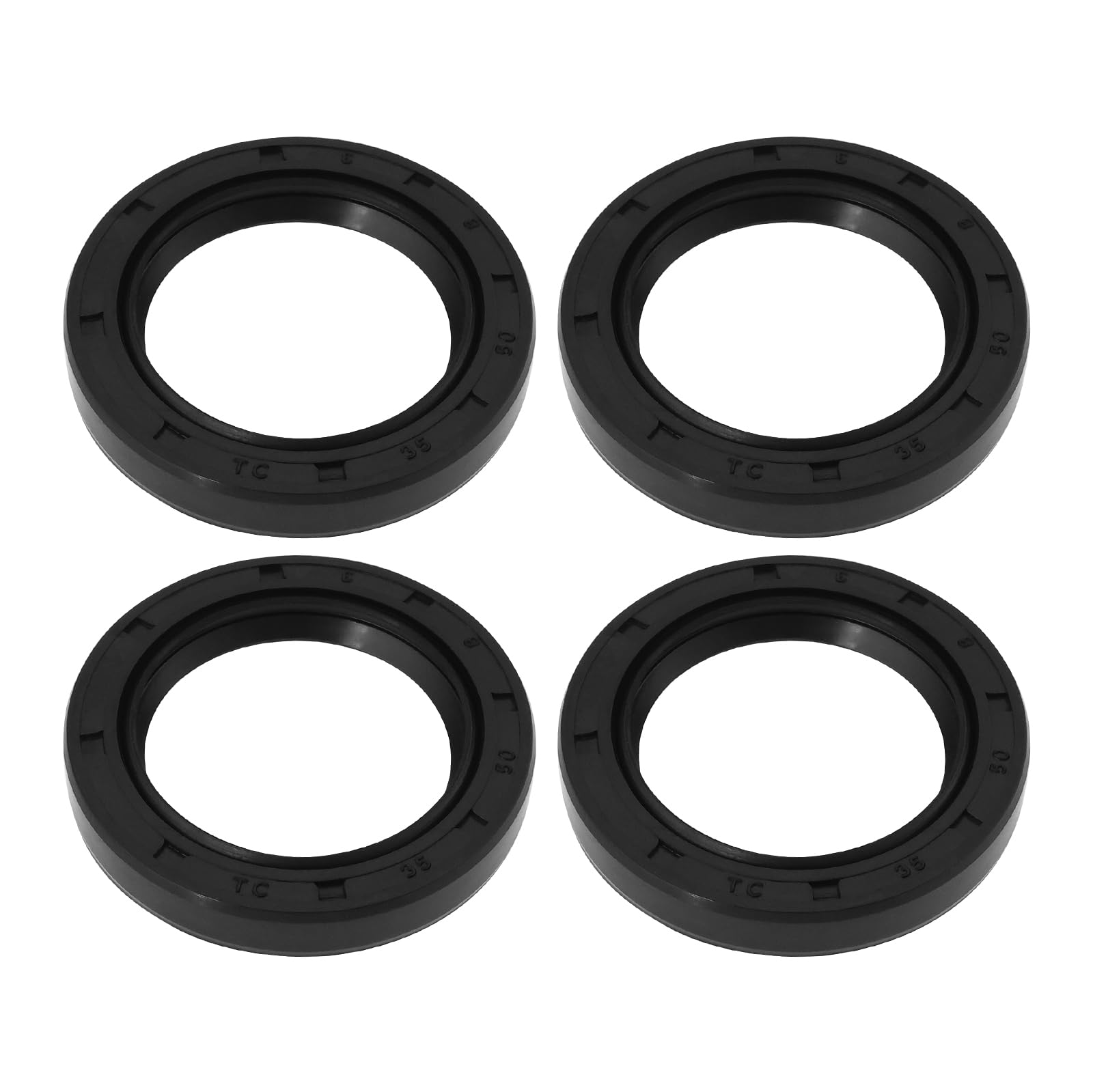 OTOTEC 4Pcs Oil Shaft Seal 35x50x8mm Dust Grease Seal TC Double Lip with Spring TC Double Lips Rubber for Rotating Shafts in Mechanical Equipment