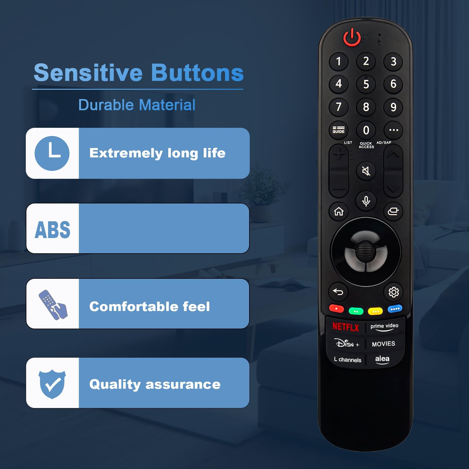 MR24GA AKB76045005 Magic Remote di ricambio con riconoscimento vocale compatibile con tutti i televisori LG 2024 OLED65C4PUA 75UT8000AUA 86UT8000AUA 65QNED90TUA 75QNED90TUA 86QNED90TUA OLED83G4WUA