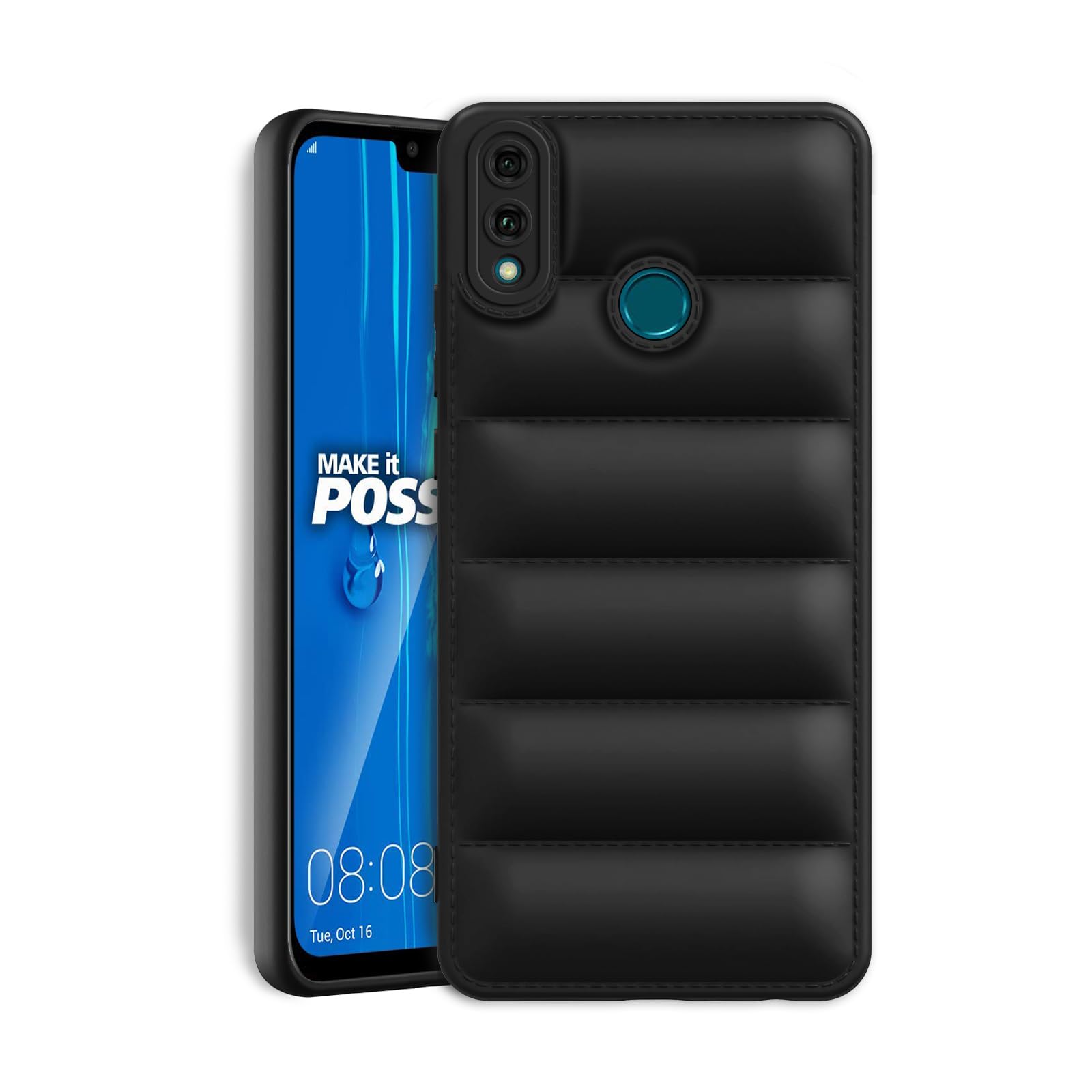 Plus Puffer Case Camera Protection Soft Back Cover for Huawei Y9 (2019) - Black (B0D2RQ999J) Amazon Price History, Amazon Price Tracker