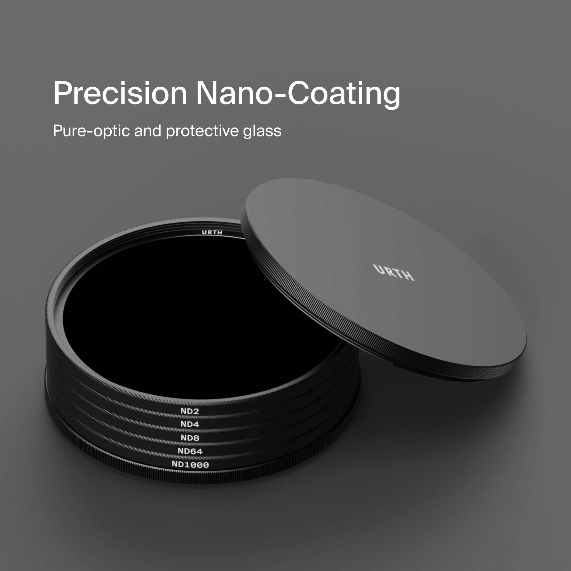 Urth 49 mm Kit Filtri ND2, ND4, ND8, ND64, ND1000 (Plus) per Obiettivo 5-in-1 — Densità Neutra, Nano Rivestimento 20 Strati, Filtro per Fotocamera in Vetro Ottico HD con 2 Tappi