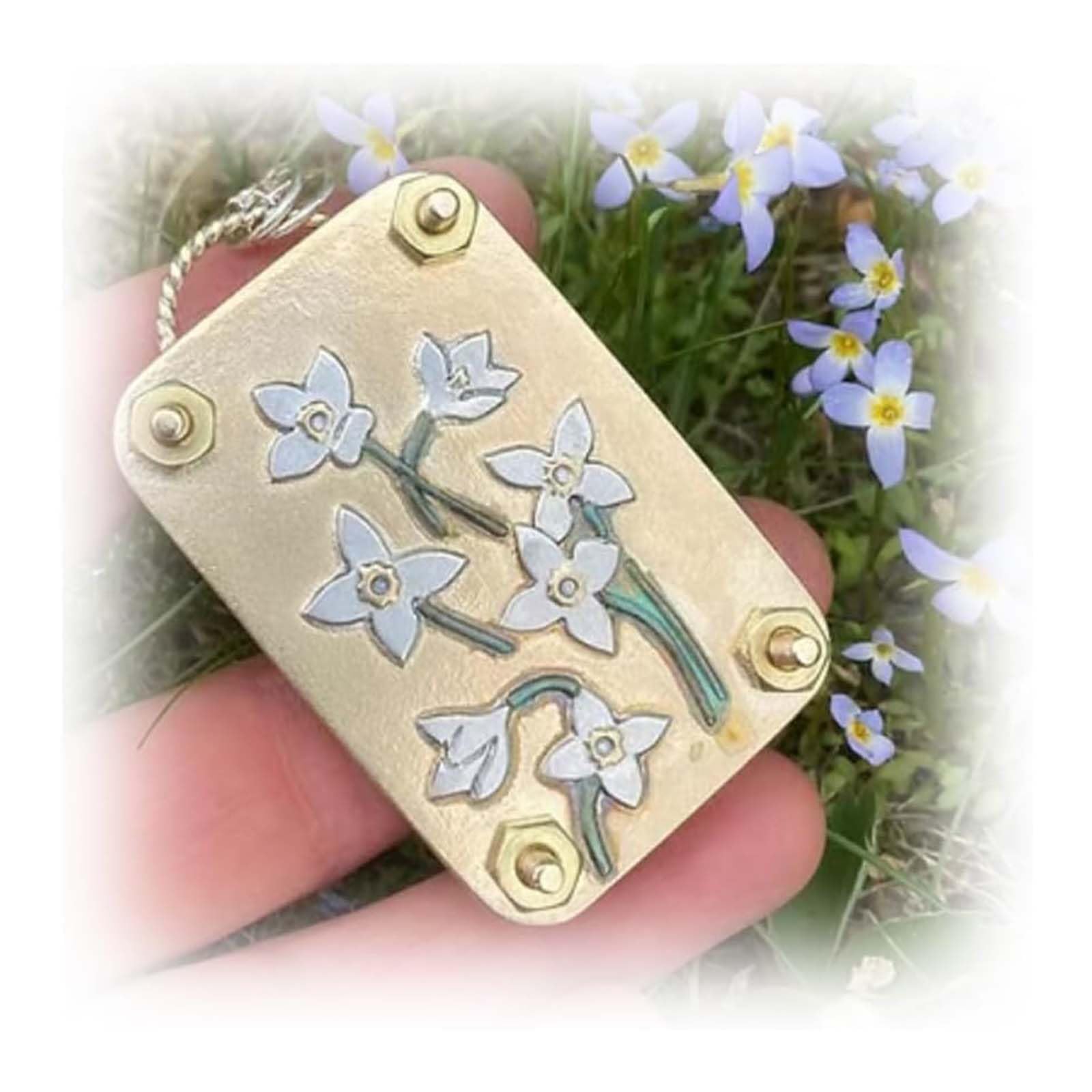Hliloy Micro Flower Press,Miniature Flower Press Kit (Bluet)