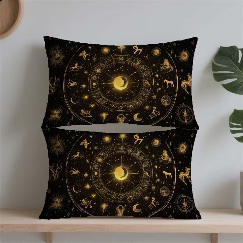 Housse coussin exterieur 70x90 lin imperméable taie oreiller constellation - 2