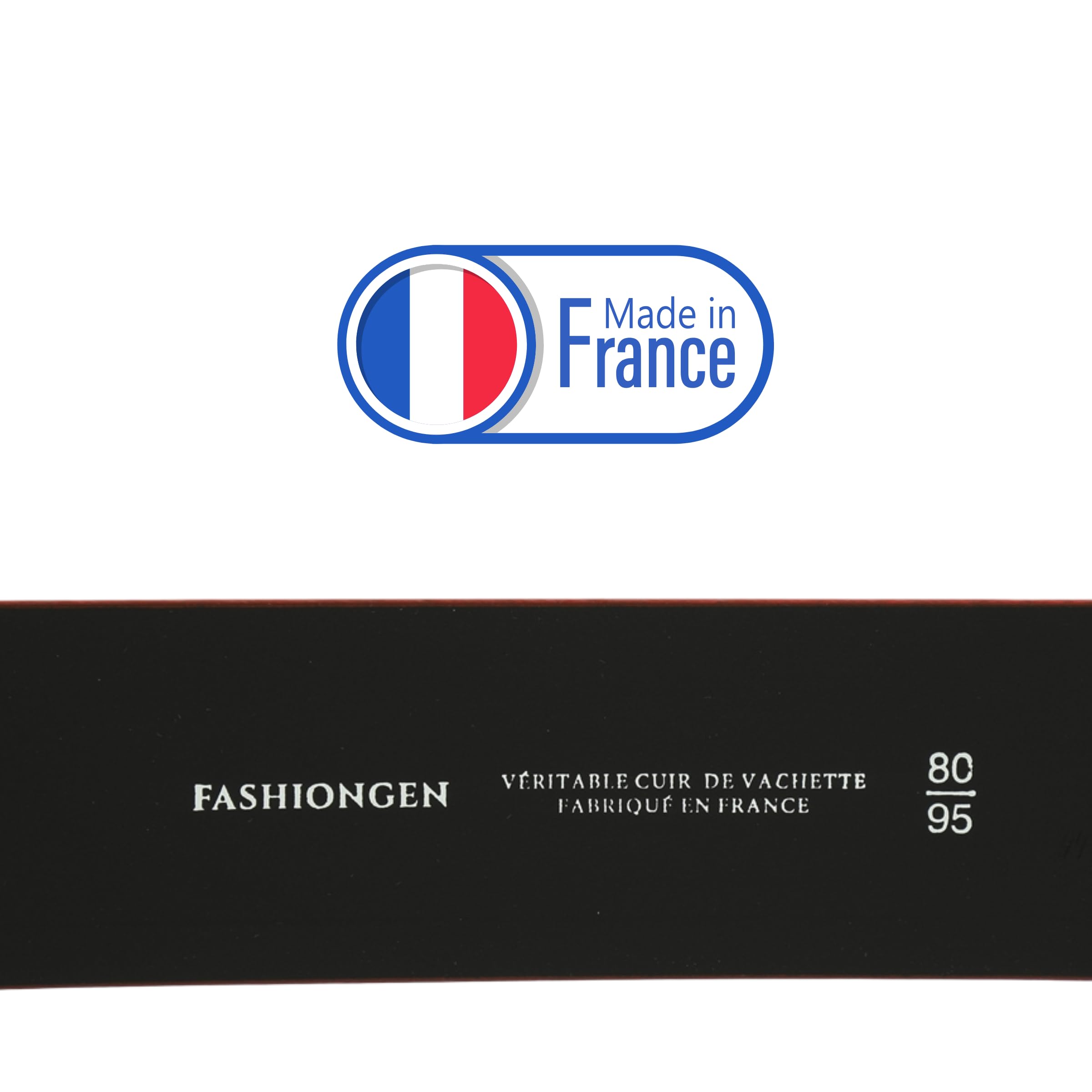 FASHIONGEN - Ceinture femme en Cuir Véritable LWG, largeur 5 cm, fabriqué en France, Maura