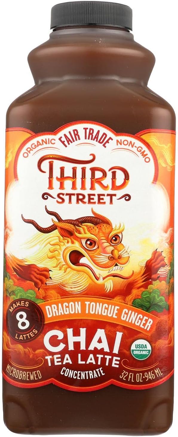 Third Street Chai, organic, Conc ,Dragon Tongue Ginger, Pack of 6, Size - 32 FZ, Quantity - 1 Case6