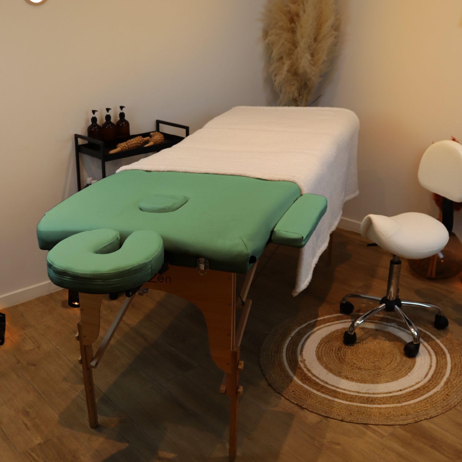 Vivezen - Table de Massage Pliante 2 Zones en Bois avec Panneau Reiki + Accessoires et Housse de Transport - Plusieurs Coloris