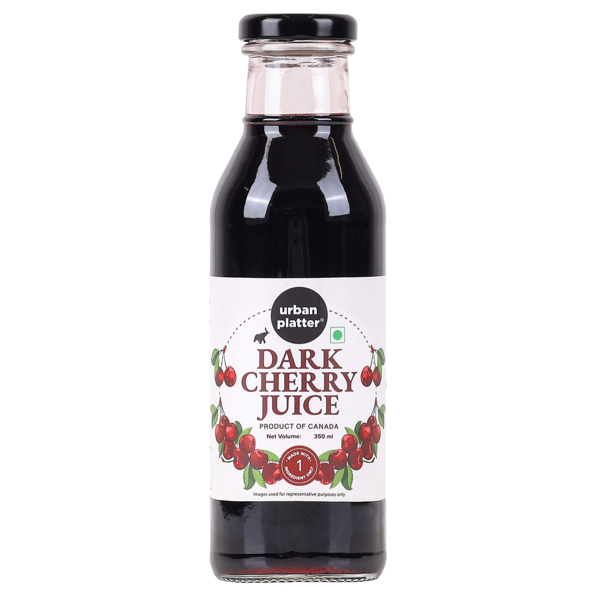 Urban Platter Pure Canadian Dark Cherry Juice, 350ml (Unsweetened