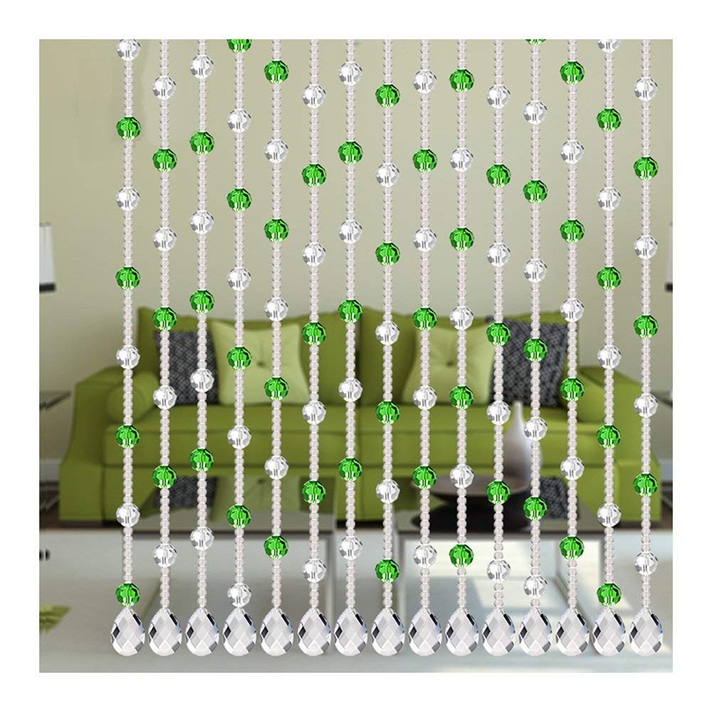 Rideau de perles feng shui en cristal OKUOKA pour séparation de chambre