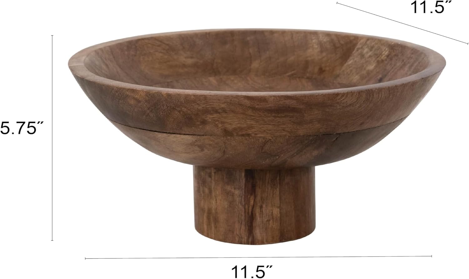 Bloomingville Mango Wood Footed Bowl, Walnut Finish