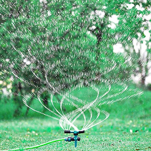 Jearvy Garden Sprinkler 360° Rotating Lawn Sprinkler Ground Covered Yard Sprinkler Automatic Spray with for Garden Kids Yard