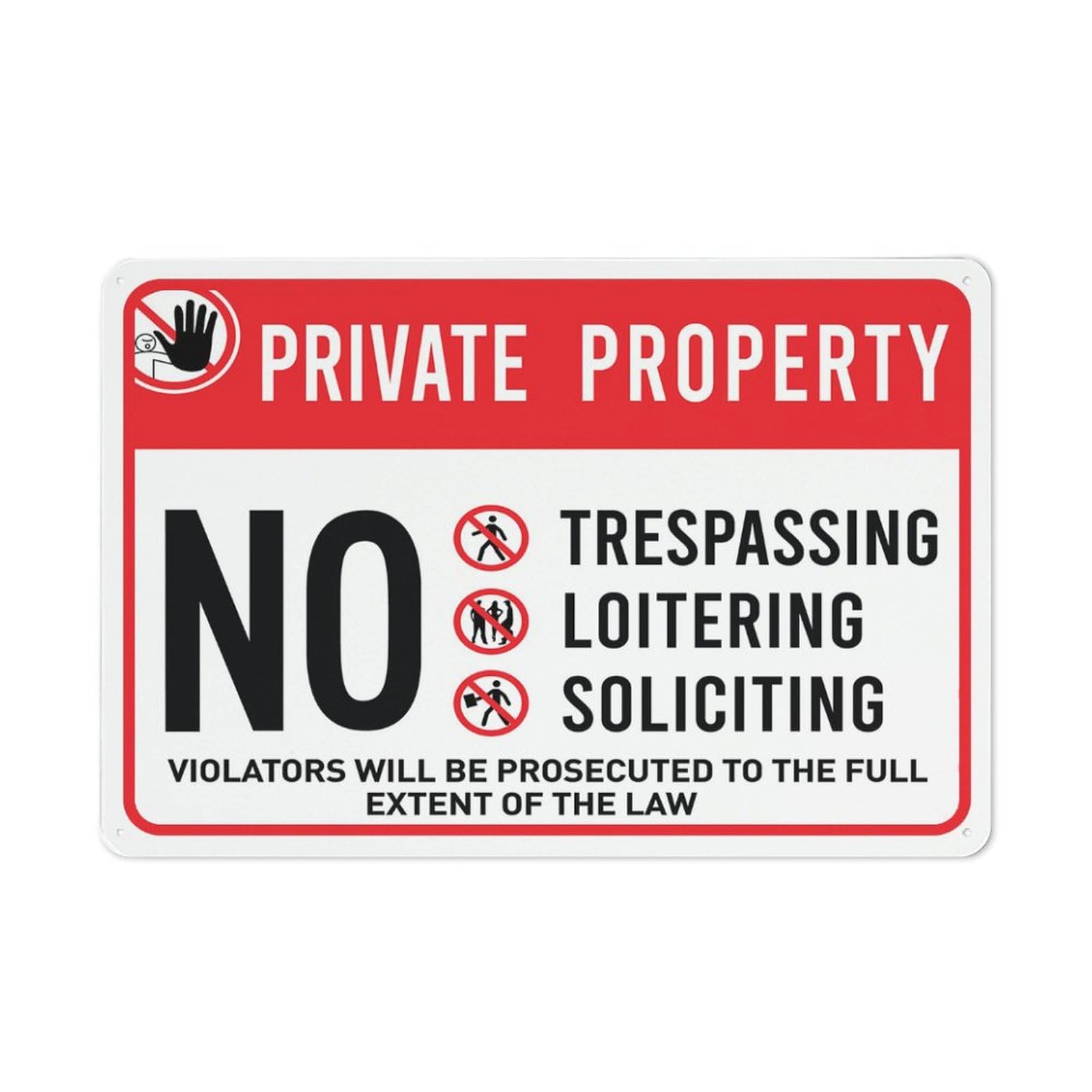 Tin sign vintage Private Property No Trespassing Loitering Soliciting Plaque Poster for Bar Pub Beer Home Garage Man Cave Wall Decor 12x8 Inch