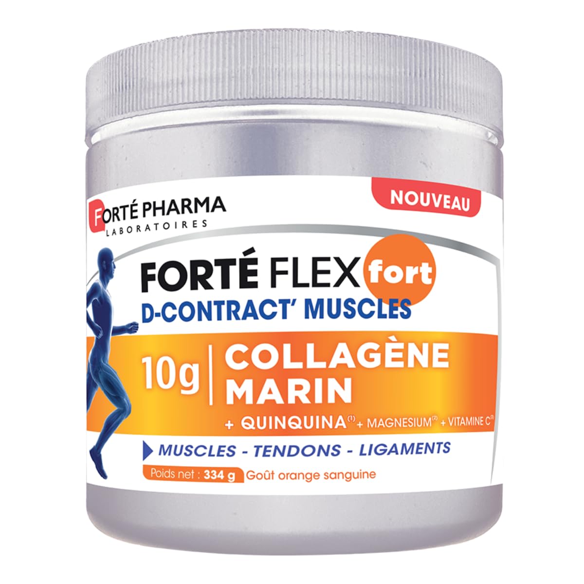 Forté Pharma - Forté Flex Fort D-Contract' Muscles - Muscles, tendons, ligaments - Collagène marin hydrolysé type 1 10g - Quinquina, Magnésium, Vitamine C - 3 cuill./jour, 20 jours