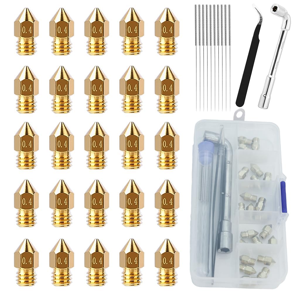 Serplex® 38PCS 0.4mm MK8 Nozzles 3D Printer Extruder Nozzles 3D Printer Brass Hotend Nozzles with Box for Creality Ender 3/Ender 3 Pro/Ender 3 Max/Ender 5 Pro/Ender 3 S1/Ender 3 Neo/CR 10 Series (B0CDX9215H) Amazon Price History, Amazon Price Tracker