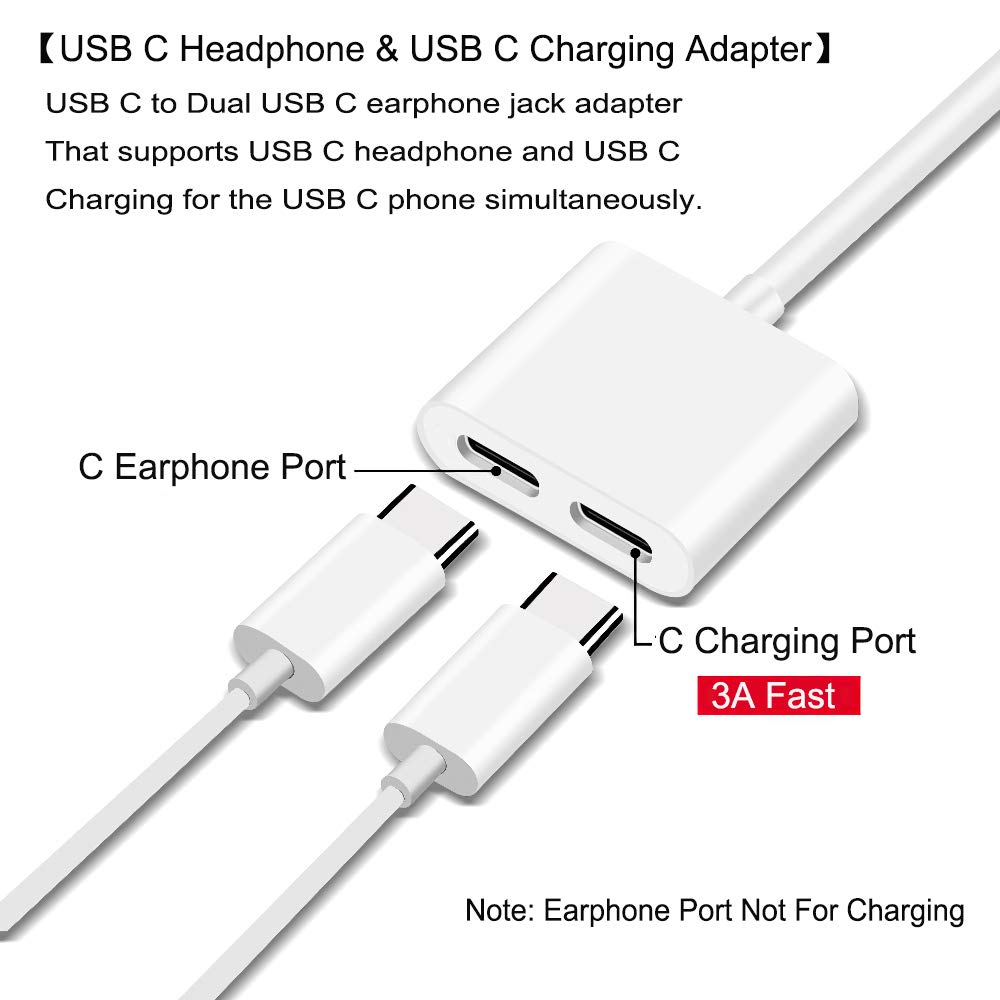 Ecouteur Usb C Adaptateur USB-C IVIVTOR - Charge 100W + Audio Hi-Fi 2 En 1 Pour Smartphones Connecteur Type-C Aluminium