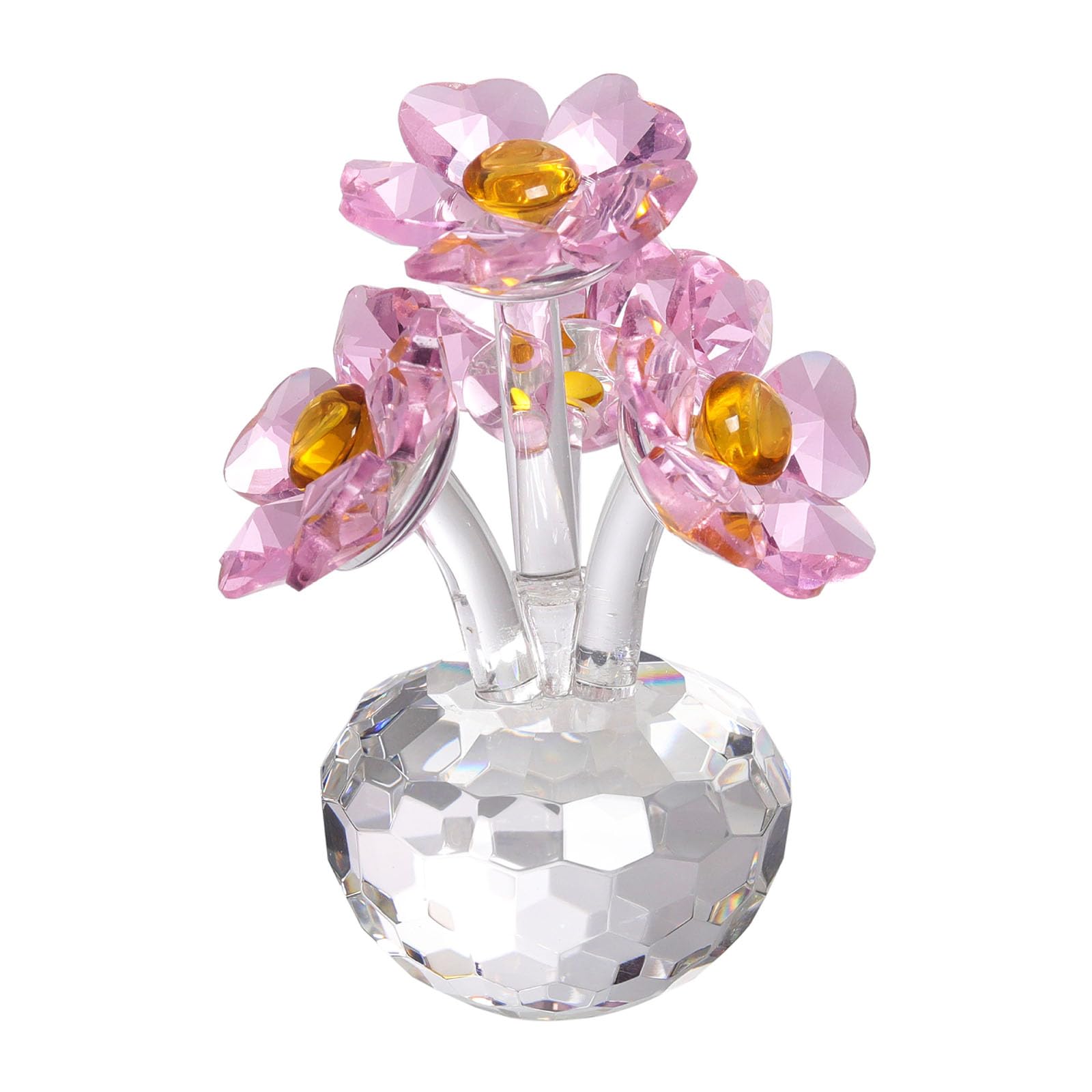 Fleur de cristal bleu sculpture florale cadeau anniversaire