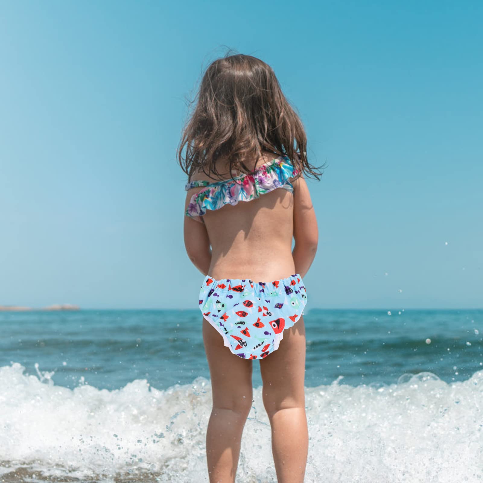 TOYANDONA 4piezas Pañal Bañador Reutilizable Para Bebés Para Natación y Entrenamiento De Baño Diseño y Cómodo Color Lago