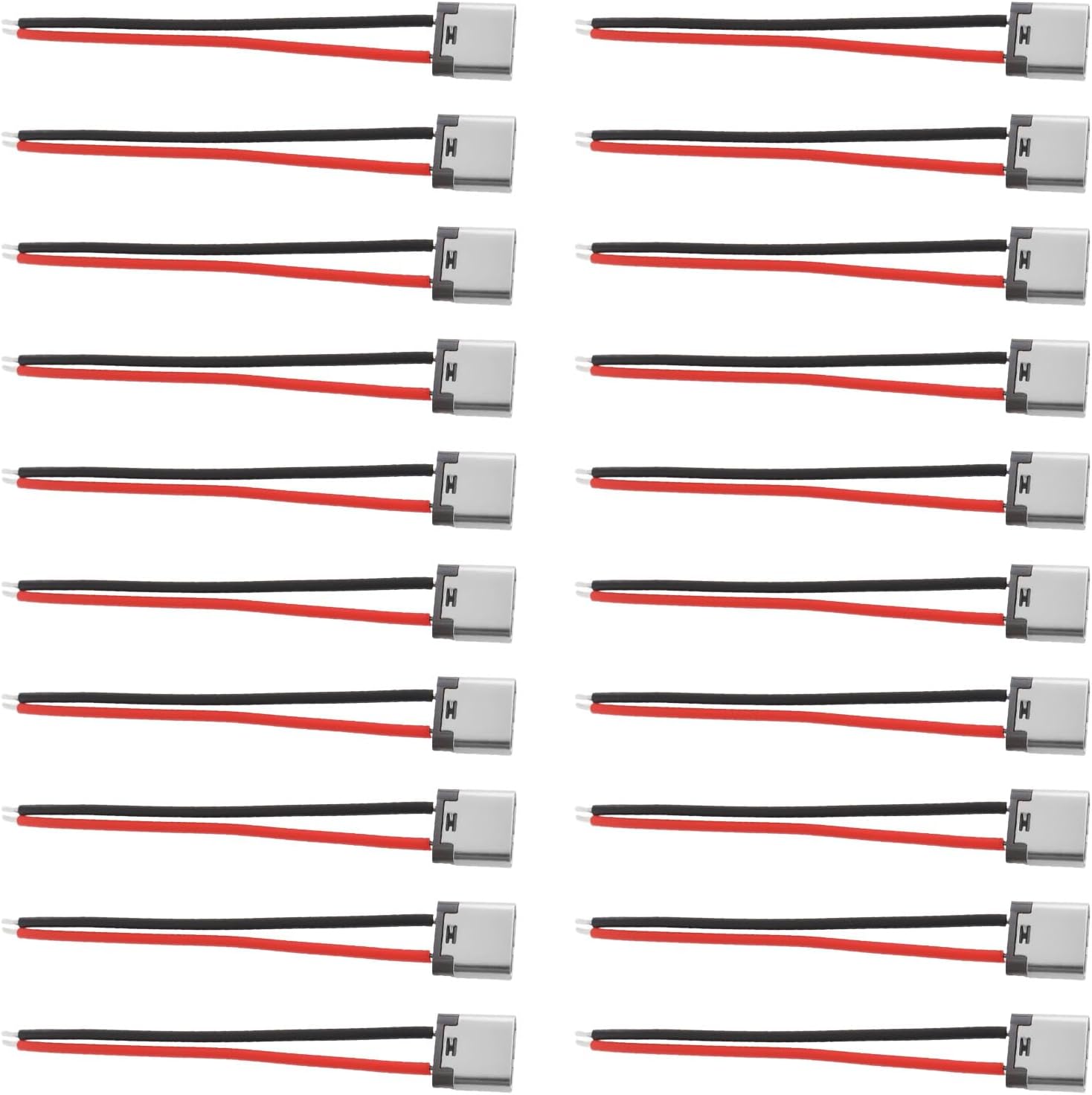 Create idea 20pcs USB Type-C 2 Pin Plug Welding Wire Cable Repair Socket 9 x 9mm for Mobile Phone Charging DIY Retrofit Charging Port