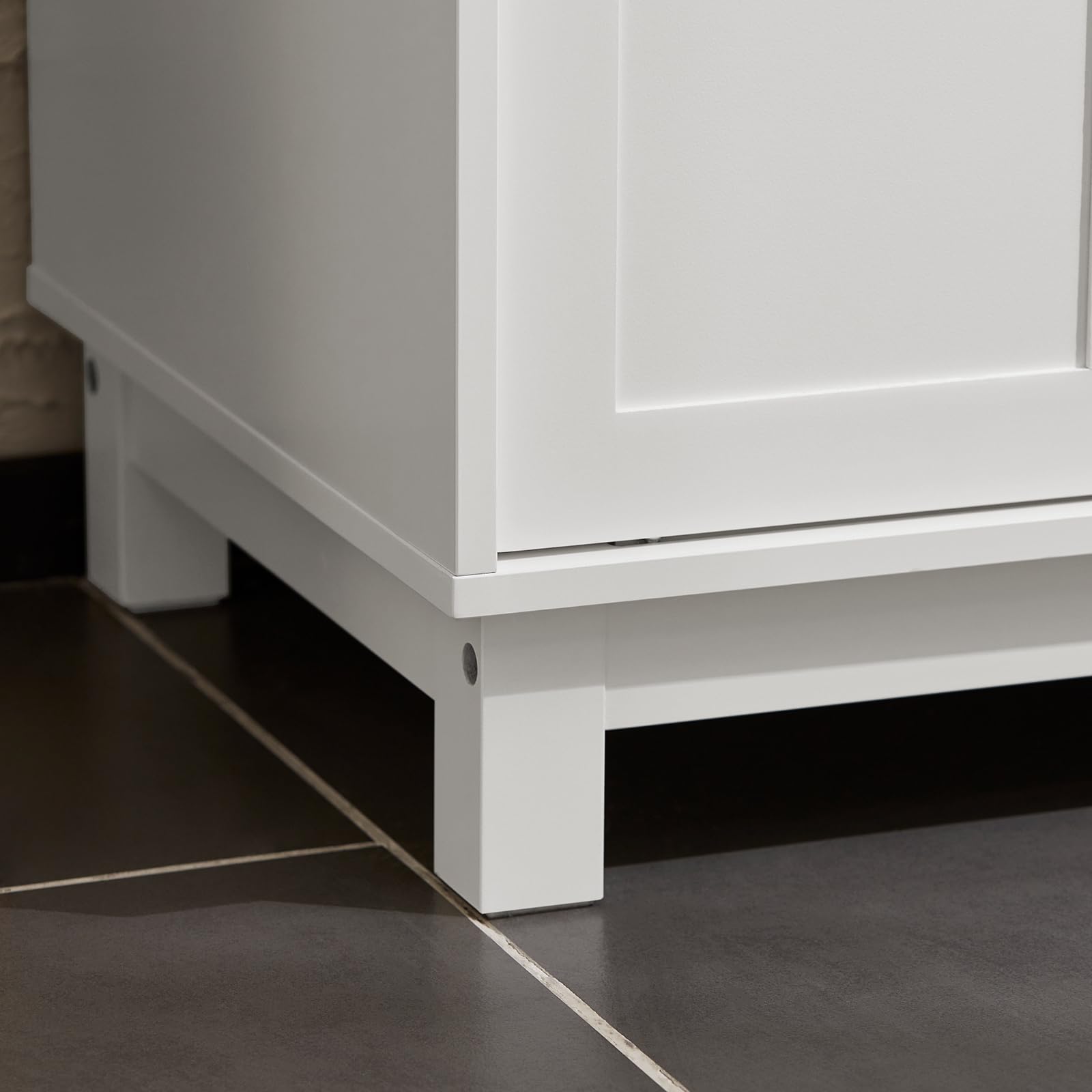 SoBuy Credenza con ante scorrevoli, Mobile da cucina, Armadio da soggiorno, Buffet Bianco 80x40x85cm FSB84-W