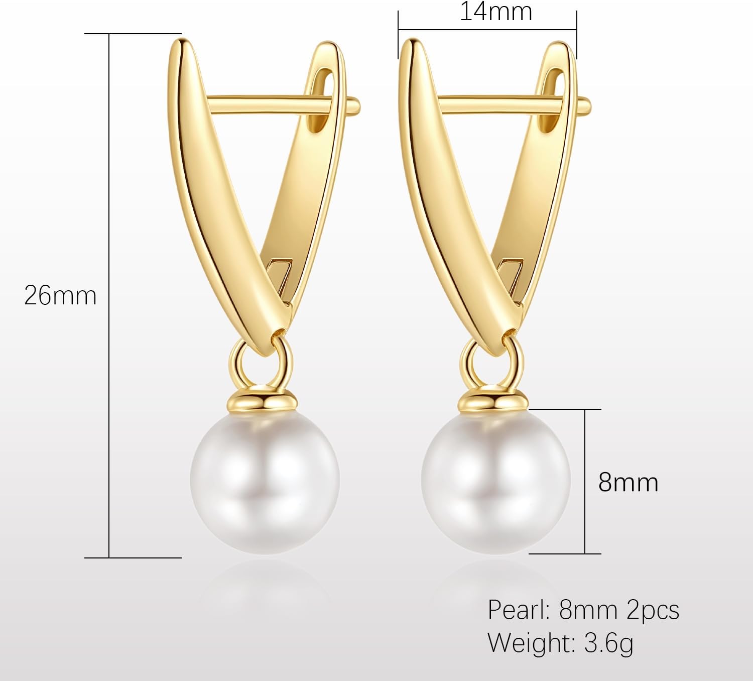 Gold and Pearl Earrings for Women 14K Gold Earrings for Women Trendy Pearl Earring Dangling Unique Charm-Filled Experience Small Drop Pearls Earring