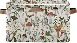 Mushrooms Berries Rectangle Storage Basket Collapsible Storage Bin for Nursery Books Waterproof Baskets for Closet Shelves Bedroom Decor